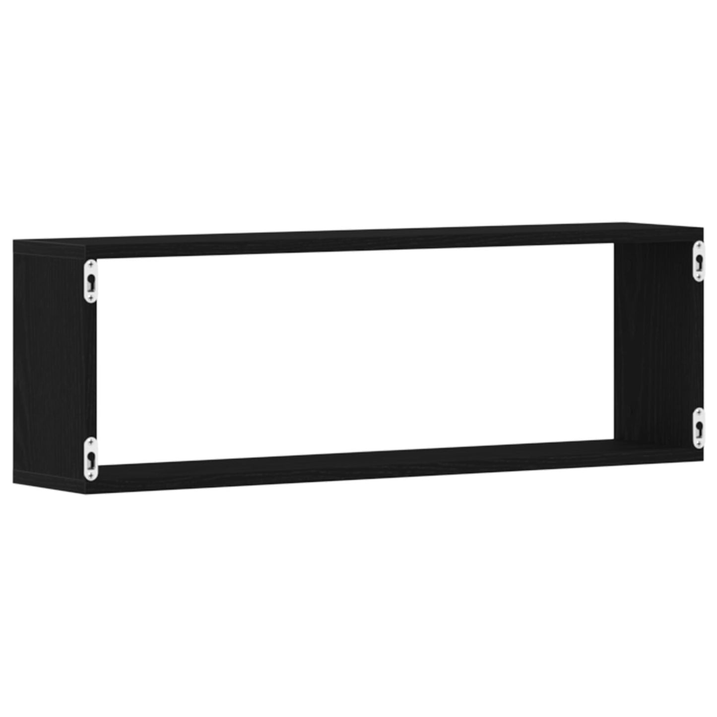 Vegghylle Svart Eik 4 stk 80x15x26 cm Tre
