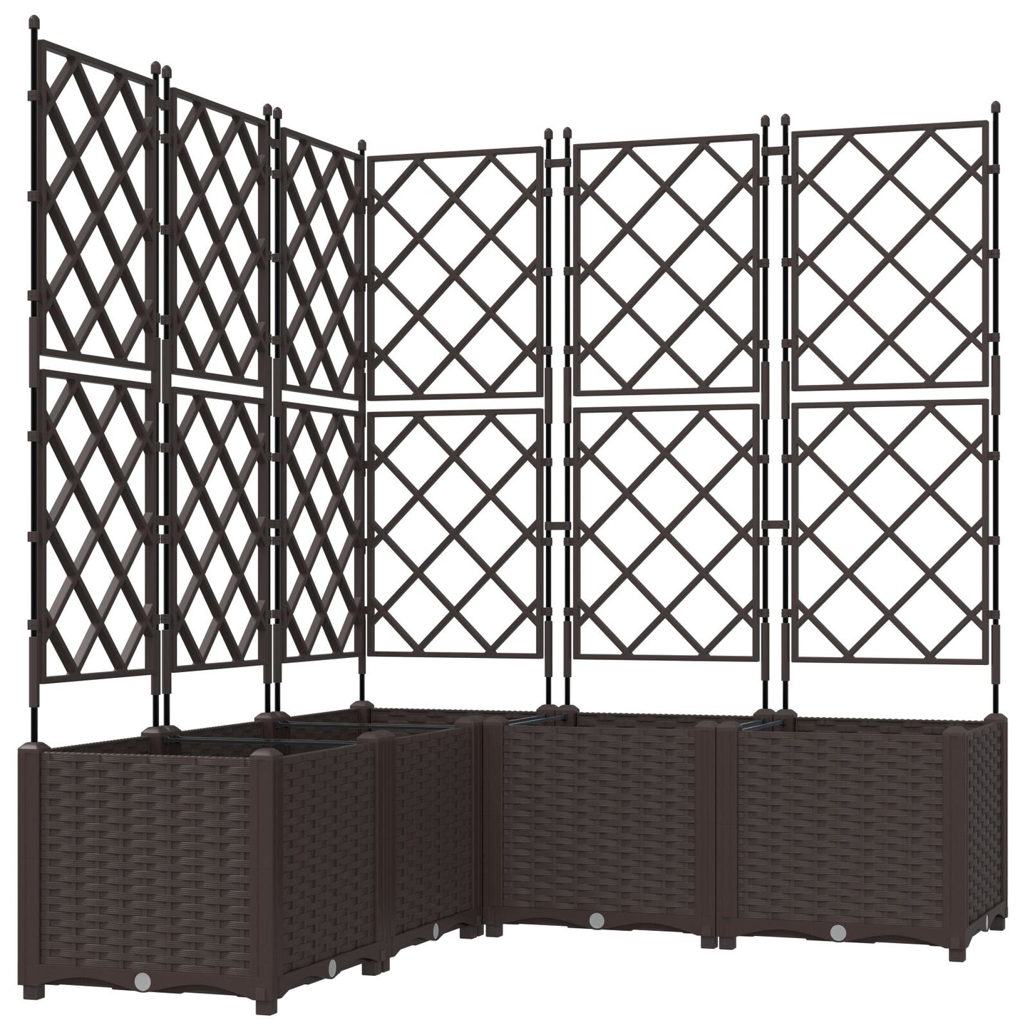 Hageespalje Plantekasse PP 5 stk Brun 120x120x143 cm