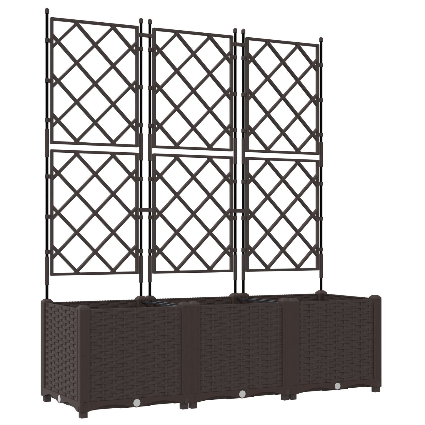 Hageespalje Plantekasse PP 3 stk Brun 120x40x143 cm