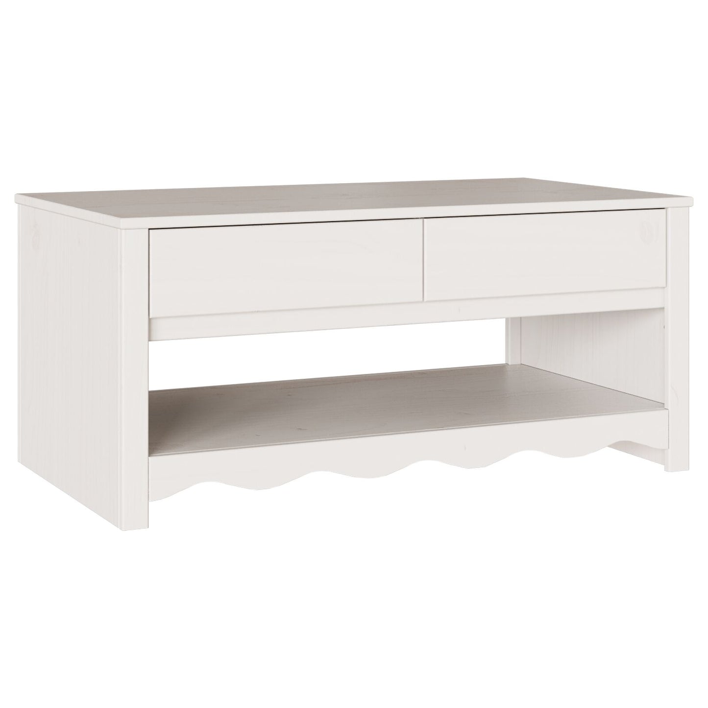 Salongbord Sofabord Hvit "DRAMMEN" 99x55x45 cm Solid Tre Furu