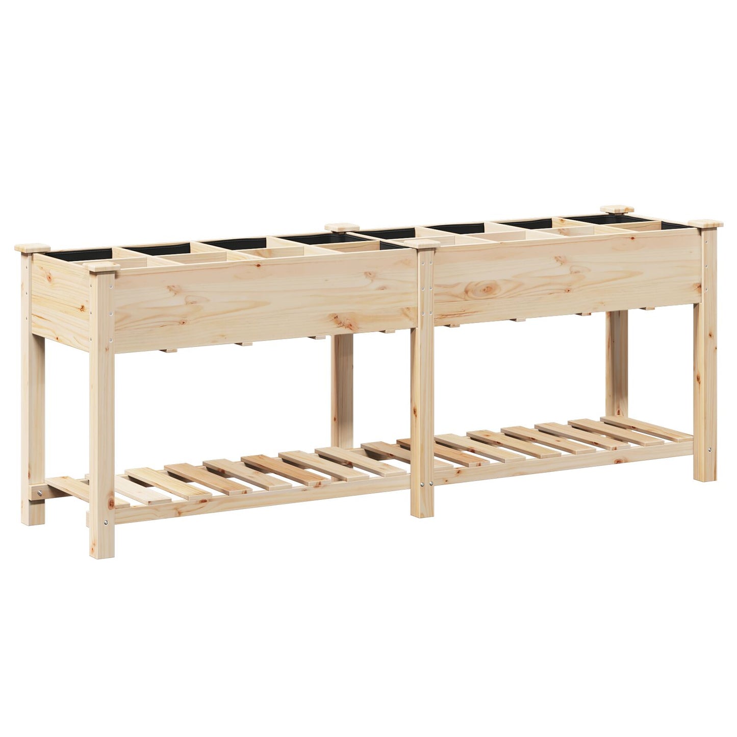 Utendørs Blomsterkasse Plantekasse Tre med Gitter 203x53x76 cm Solid Furu
