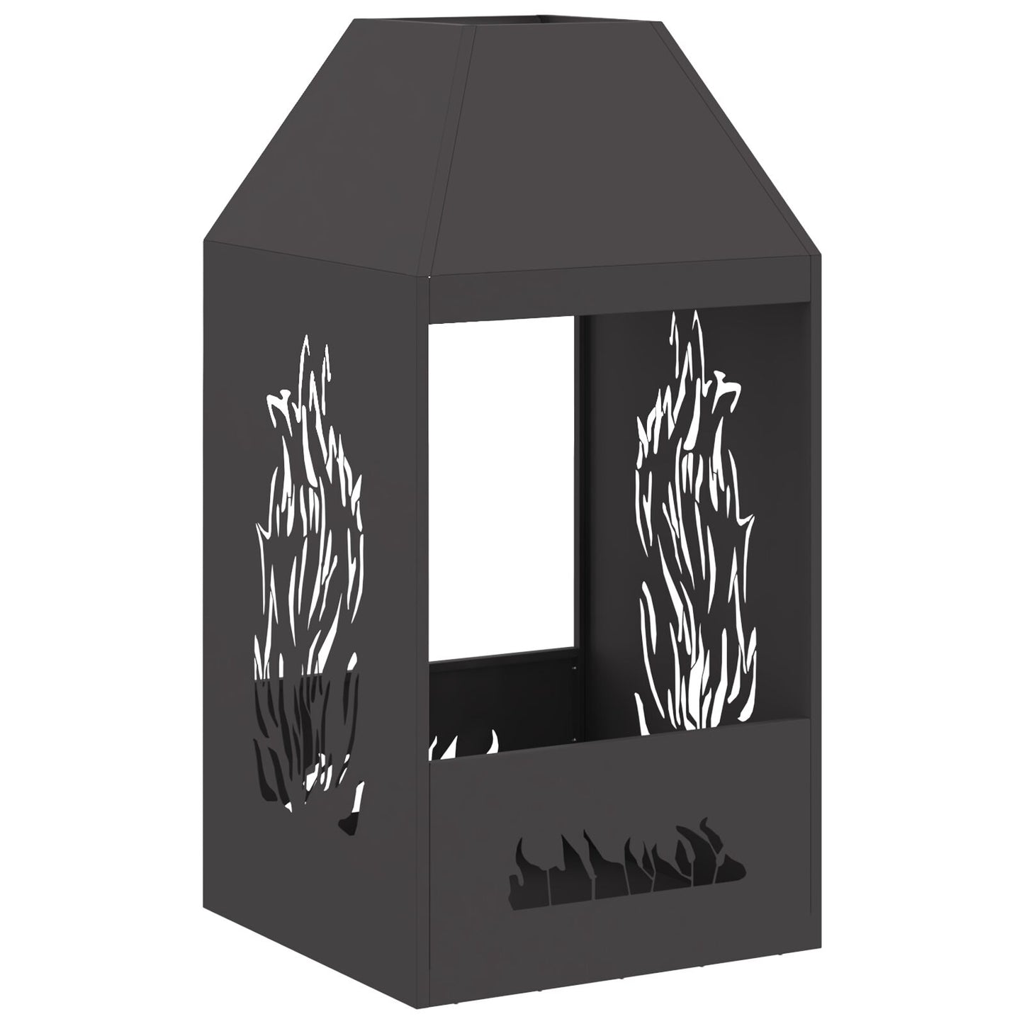 Grill Bålplass svart 50x50x100 cm stål