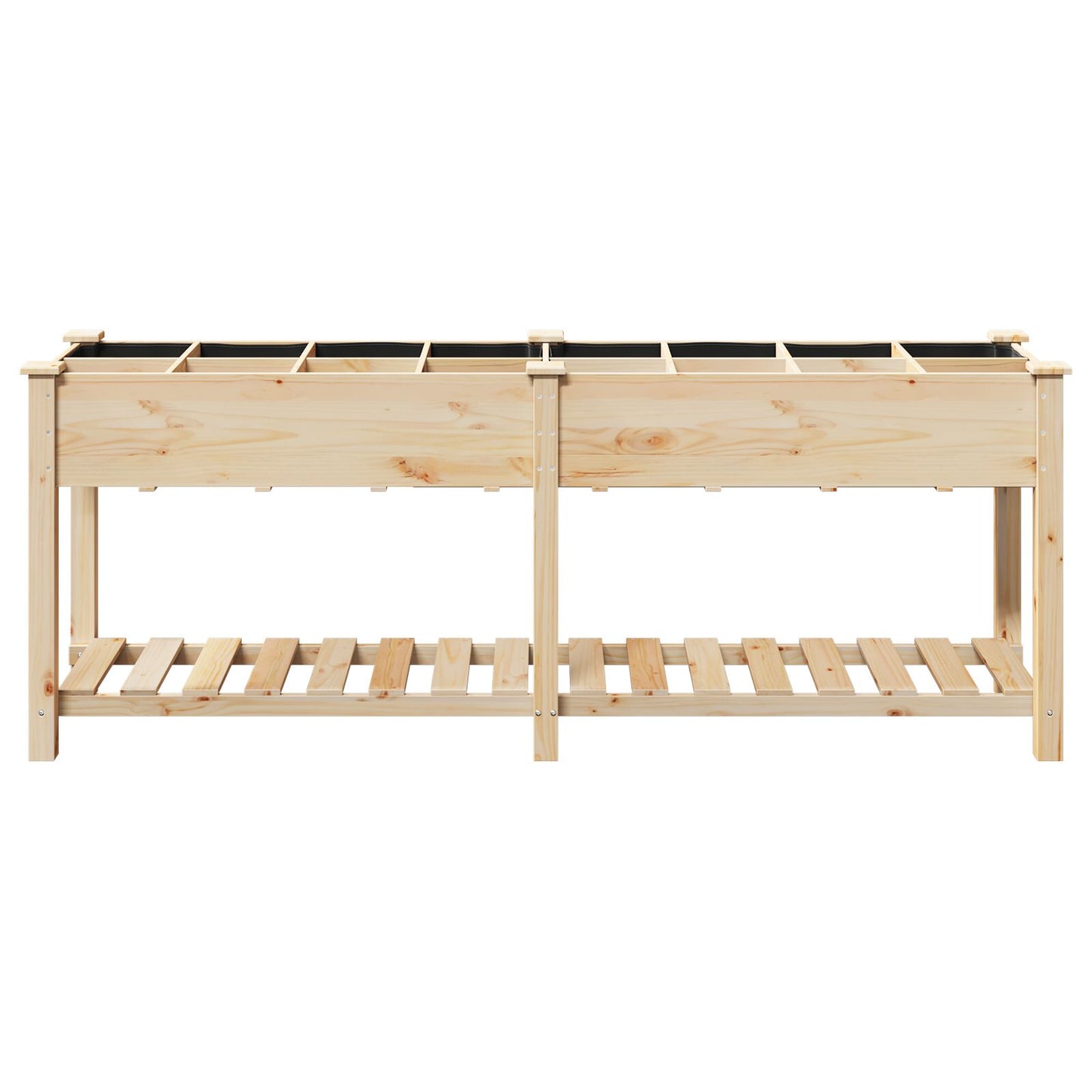 Utendørs Blomsterkasse Plantekasse Tre med Gitter 203x53x76 cm Solid Furu
