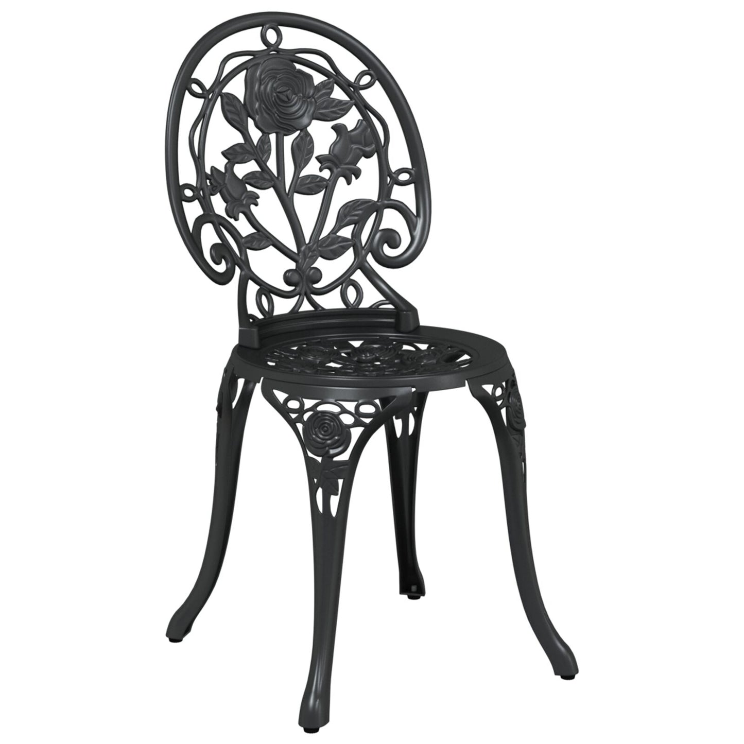Cafésett Bistrogruppe Metall 03 deler svart støpt aluminium