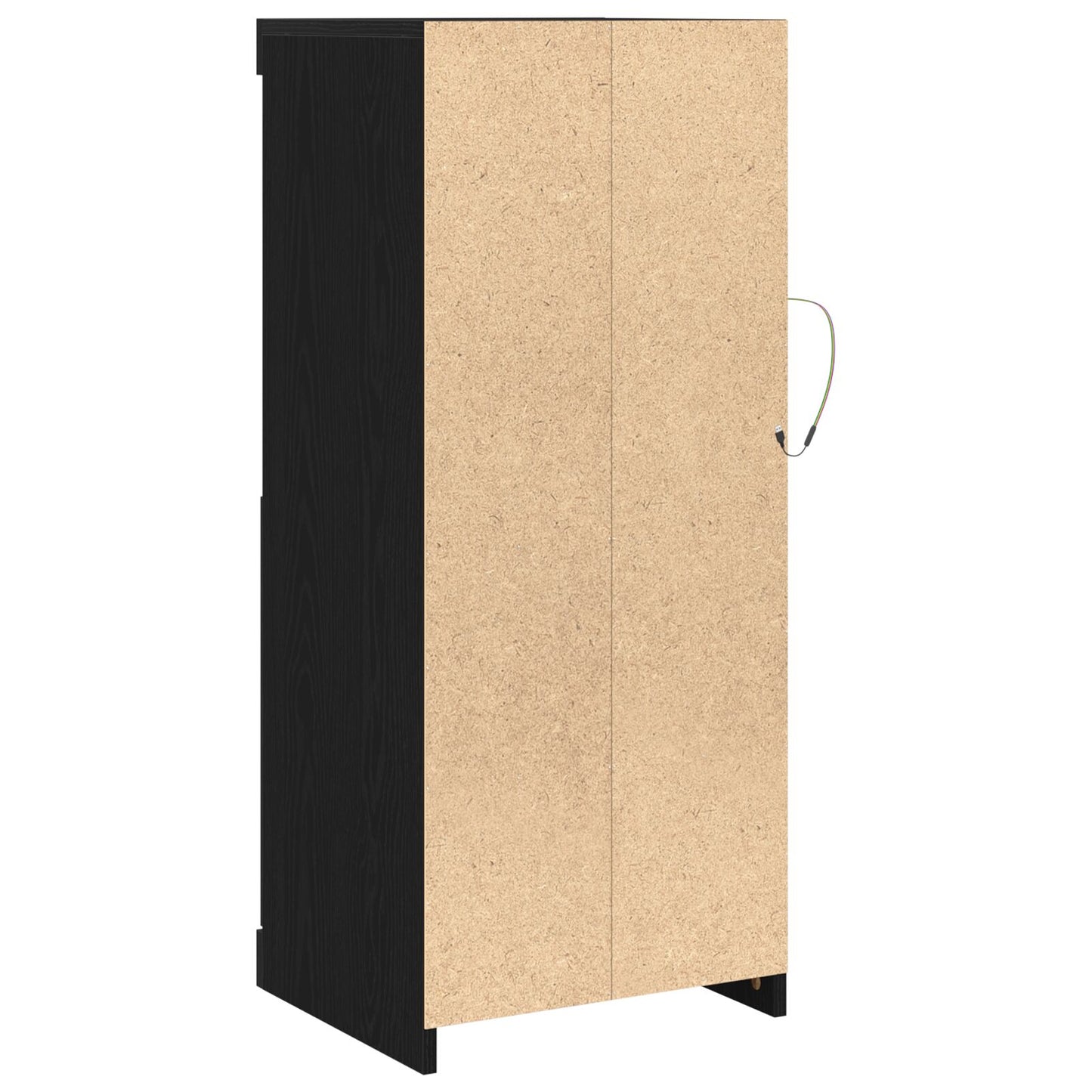 Skap med LED-lamper Svart Eik 41x37x100 cm
