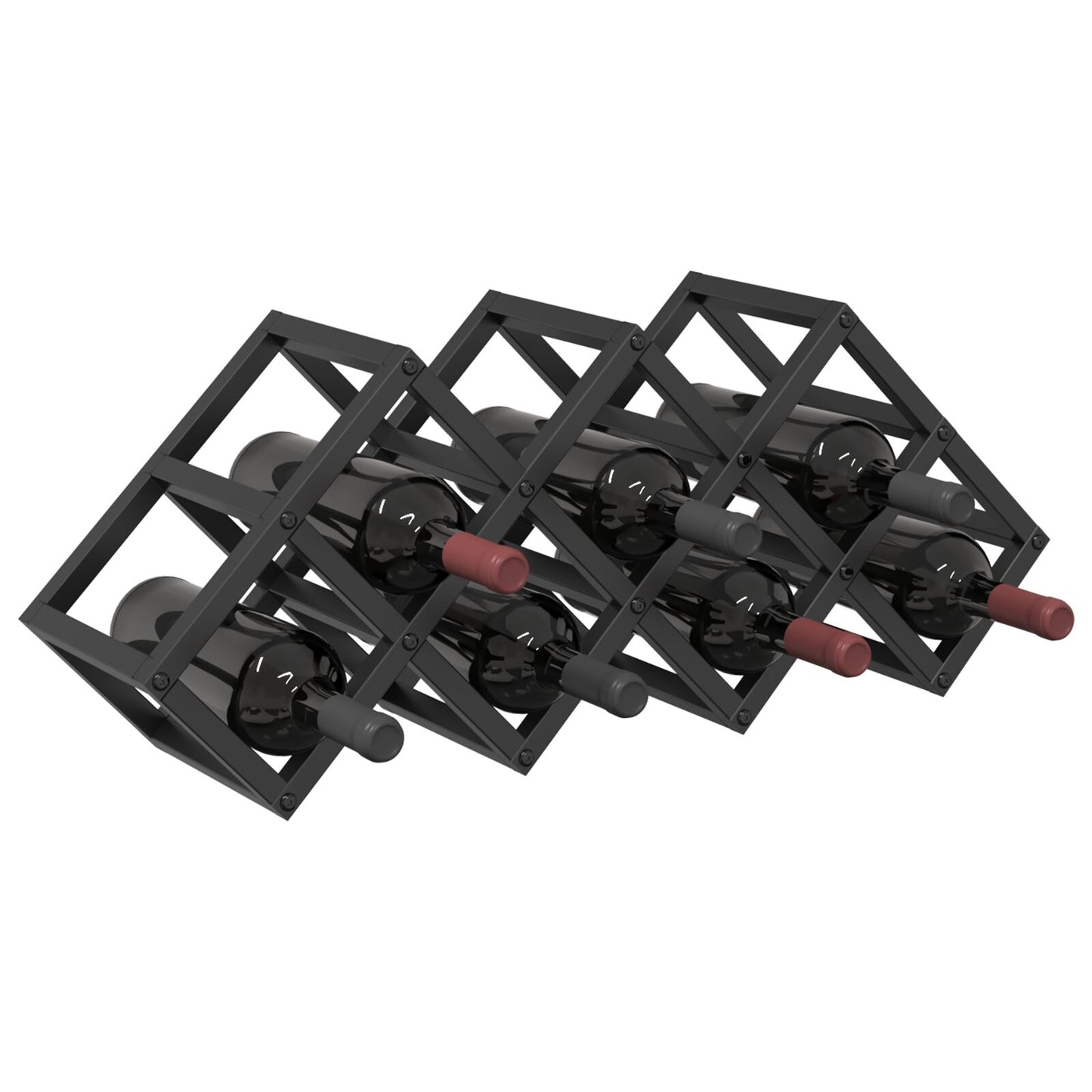 Vinstativ Vinreol for 9 flasker 63x16,5x25 cm Pulverlakkert stål