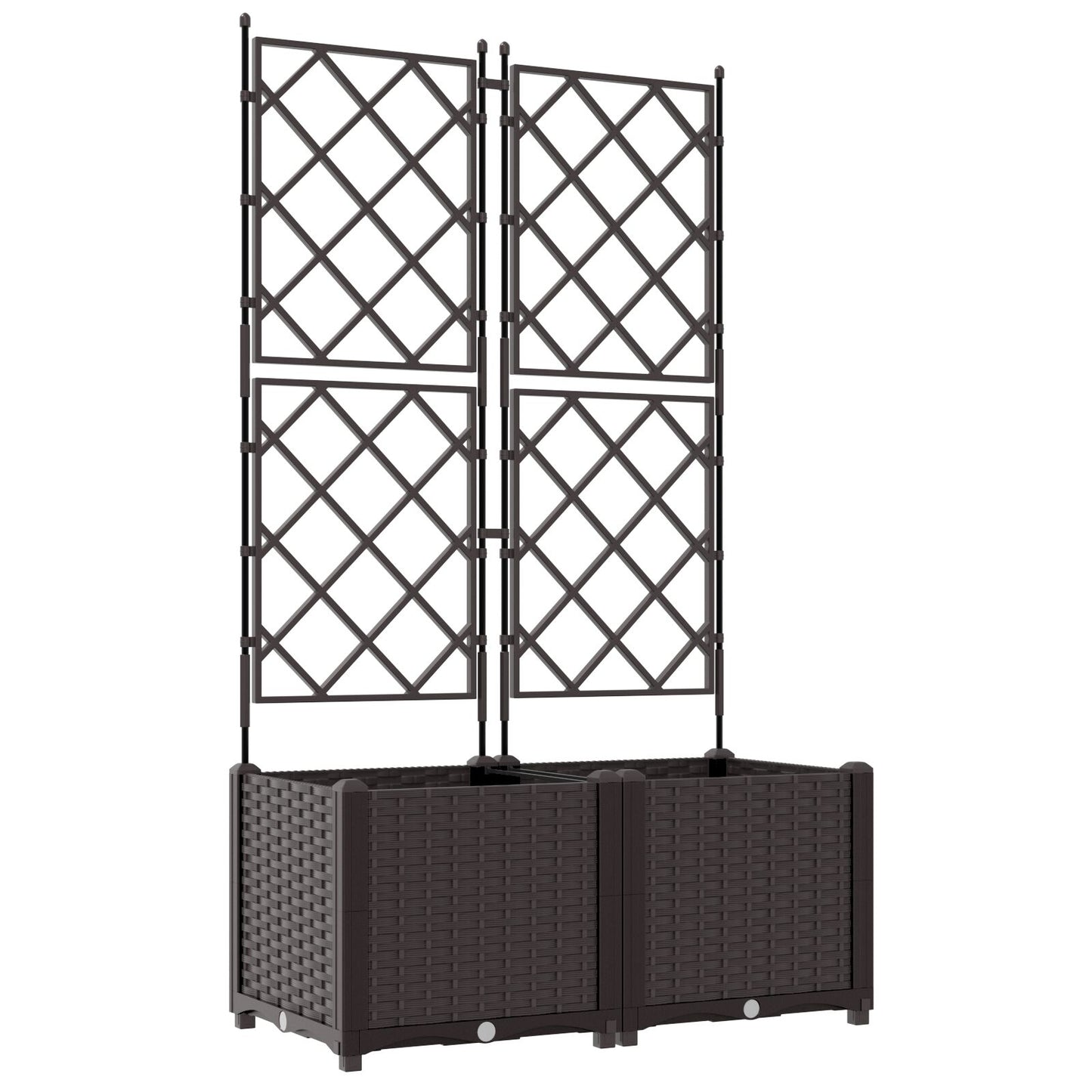 Hageespalje Plantekasse PP 2 stk Brun 80x40x143 cm