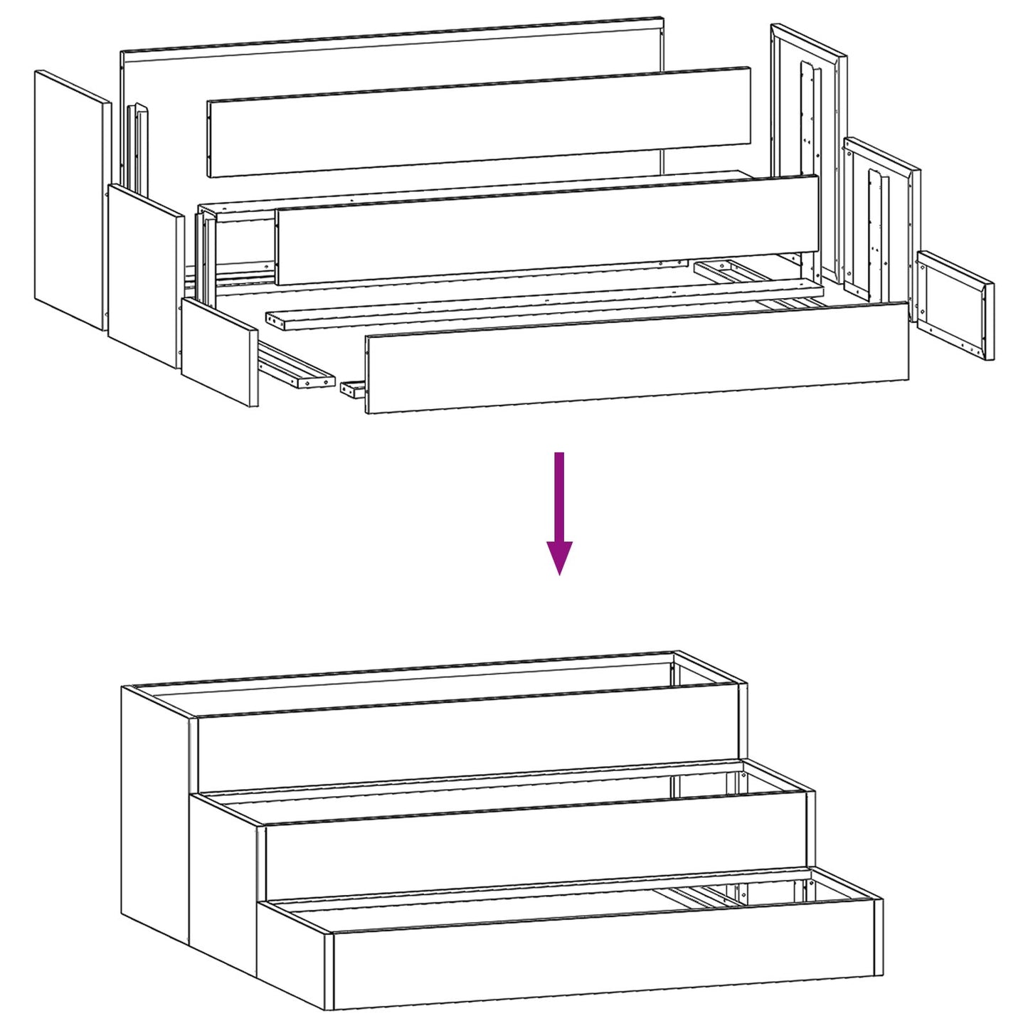 Utendørs Blomsterkasse Plantekasse Metall 3-tiers 90x90x35 cm Antrasitt stål
