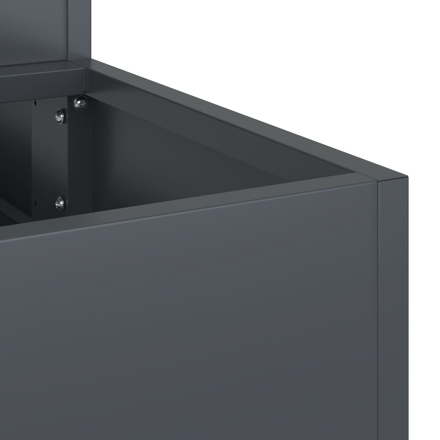Utendørs Blomsterkasse Plantekasse Metall 3-tiers 90x90x35 cm Antrasitt stål