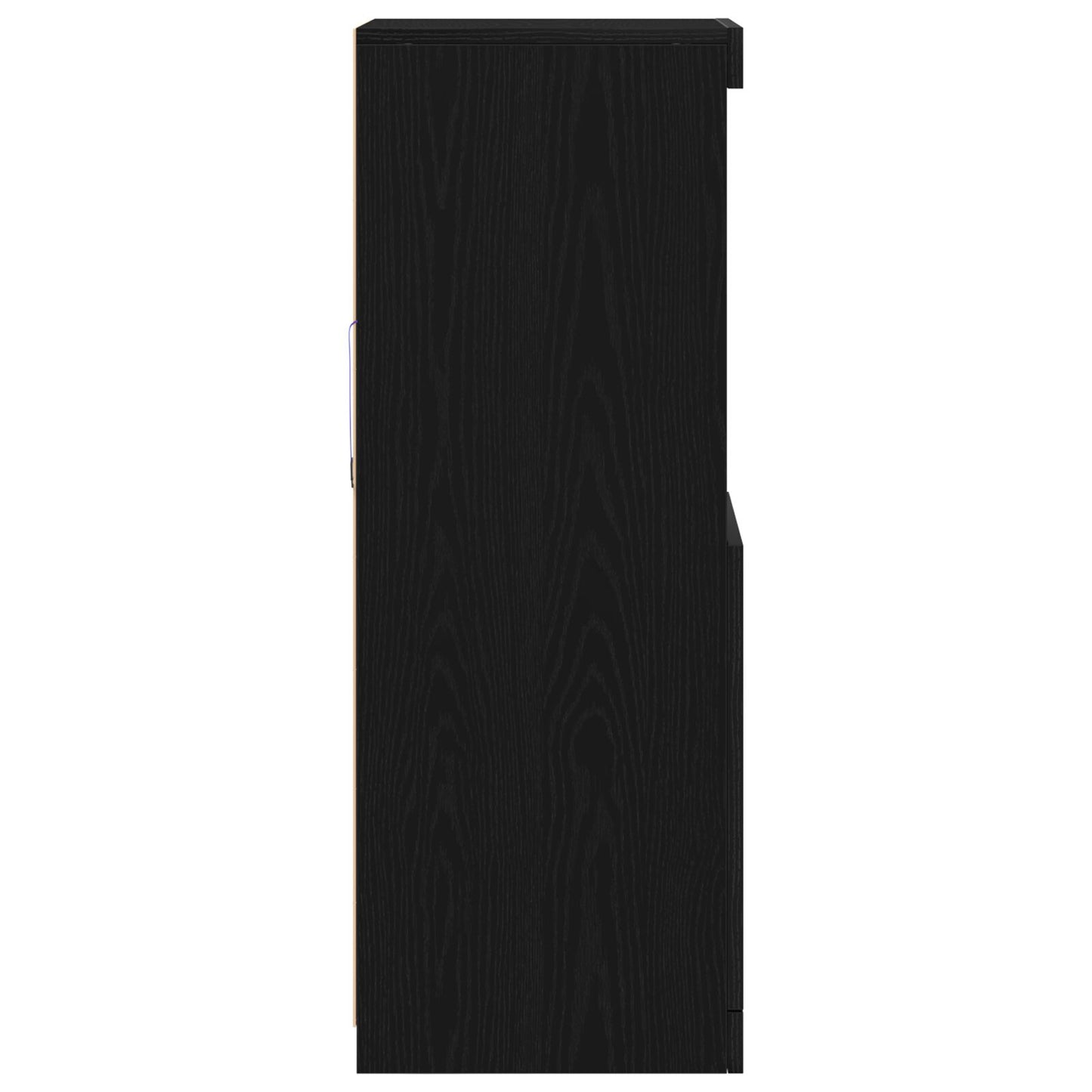Skap med LED-lamper Svart Eik 41x37x100 cm