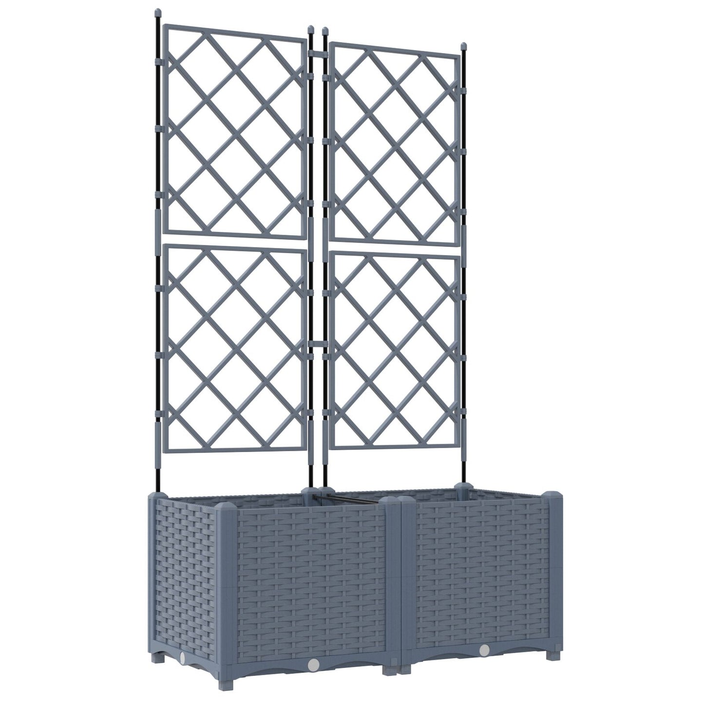 Hageespalje Plantekasse PP 2 stk Lysegrå 80x40x143 cm