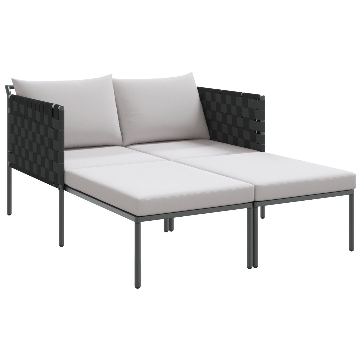 Solseng Metall med puter for 2 personer Anthracite 115x153x69,5 cm Stål