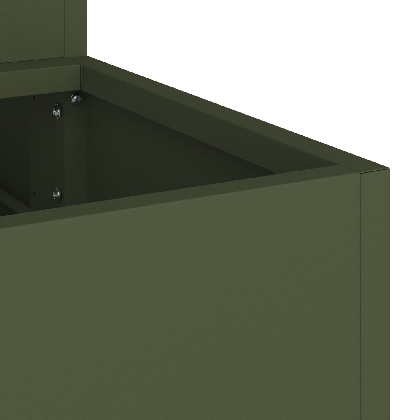 Utendørs Blomsterkasse Plantekasse Metall 3-nivå 90x90x35 cm oliven grønn stål