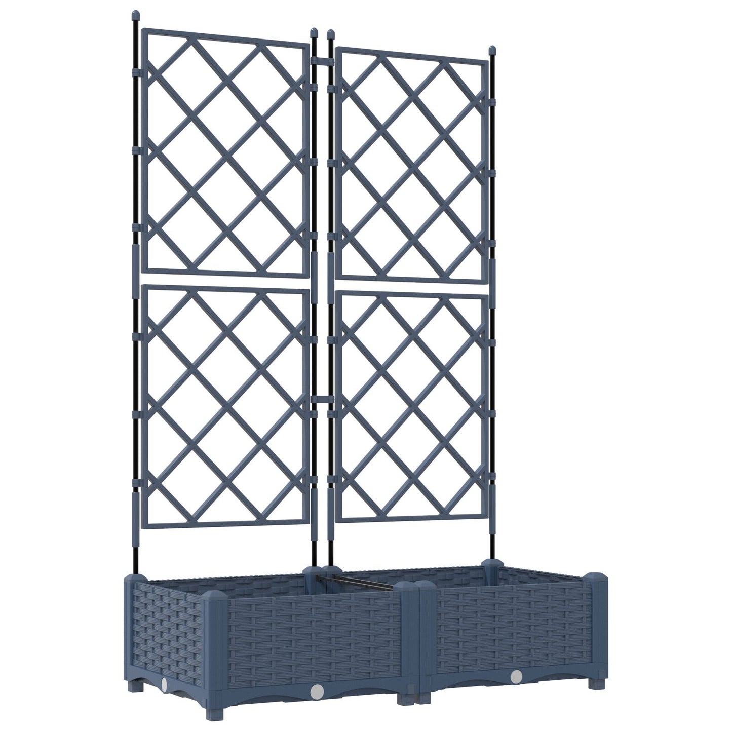 Hageespalje Plantekasse PP 2 stk Grå 80x40x125.5 cm
