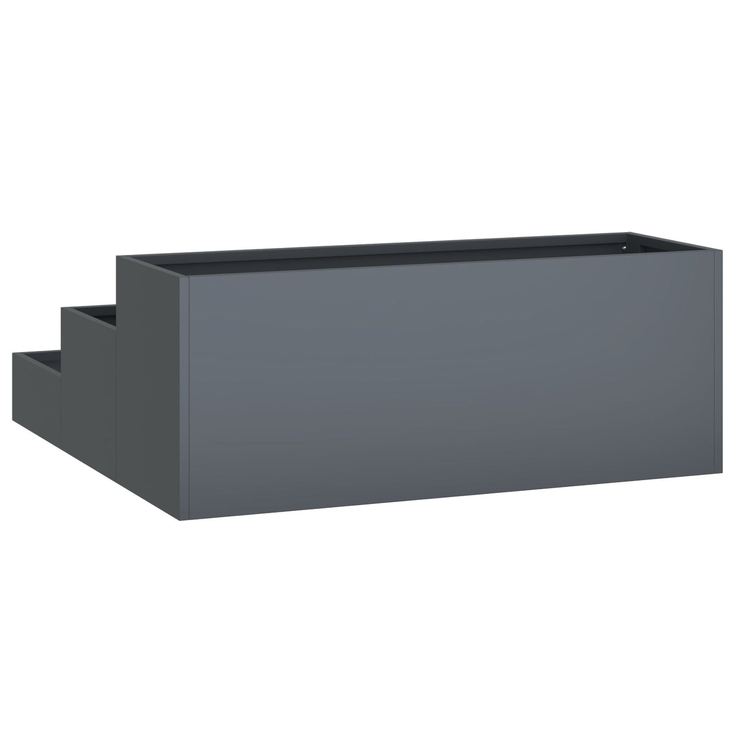 Utendørs Blomsterkasse Plantekasse Metall 3-tiers 90x90x35 cm Antrasitt stål