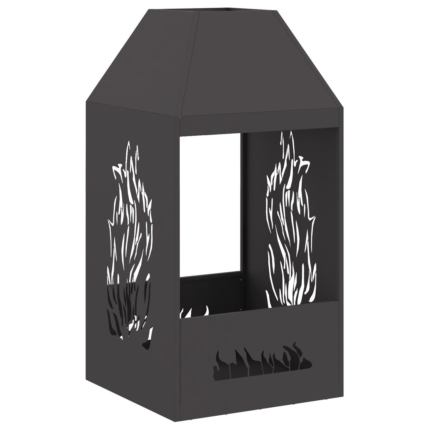 Grill Bålplass svart 50x50x100 cm stål