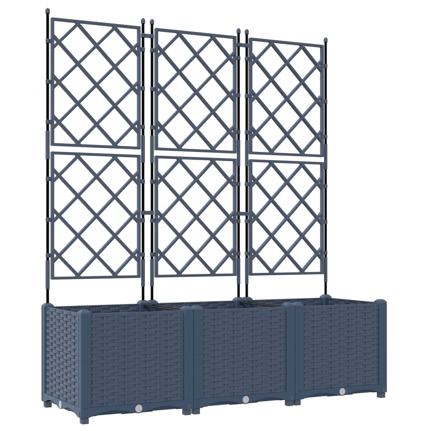 Hageespalje Plantekasse PP 3 stk Grå 120x40x143 cm