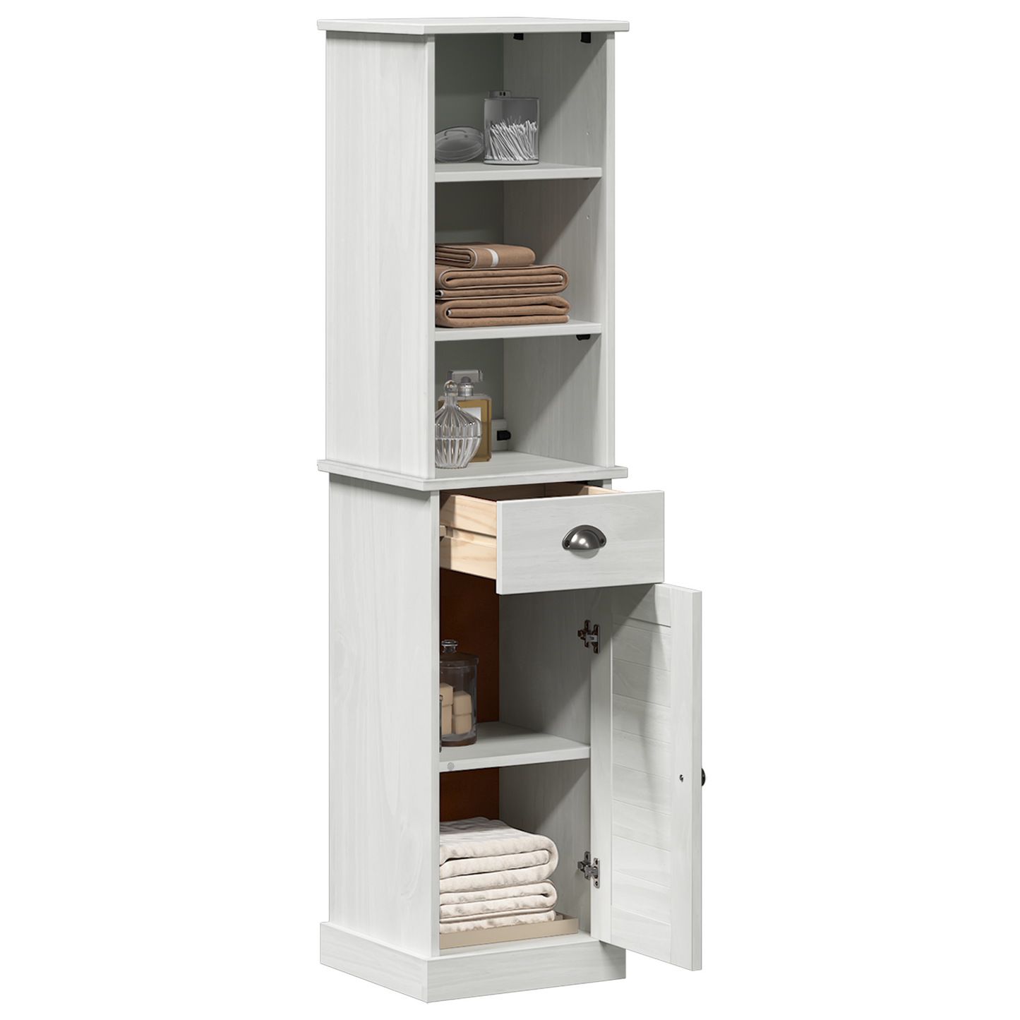 Baderomsinnredningssett 2 pcs Brun og hvit 37 x 34 x 150 cm