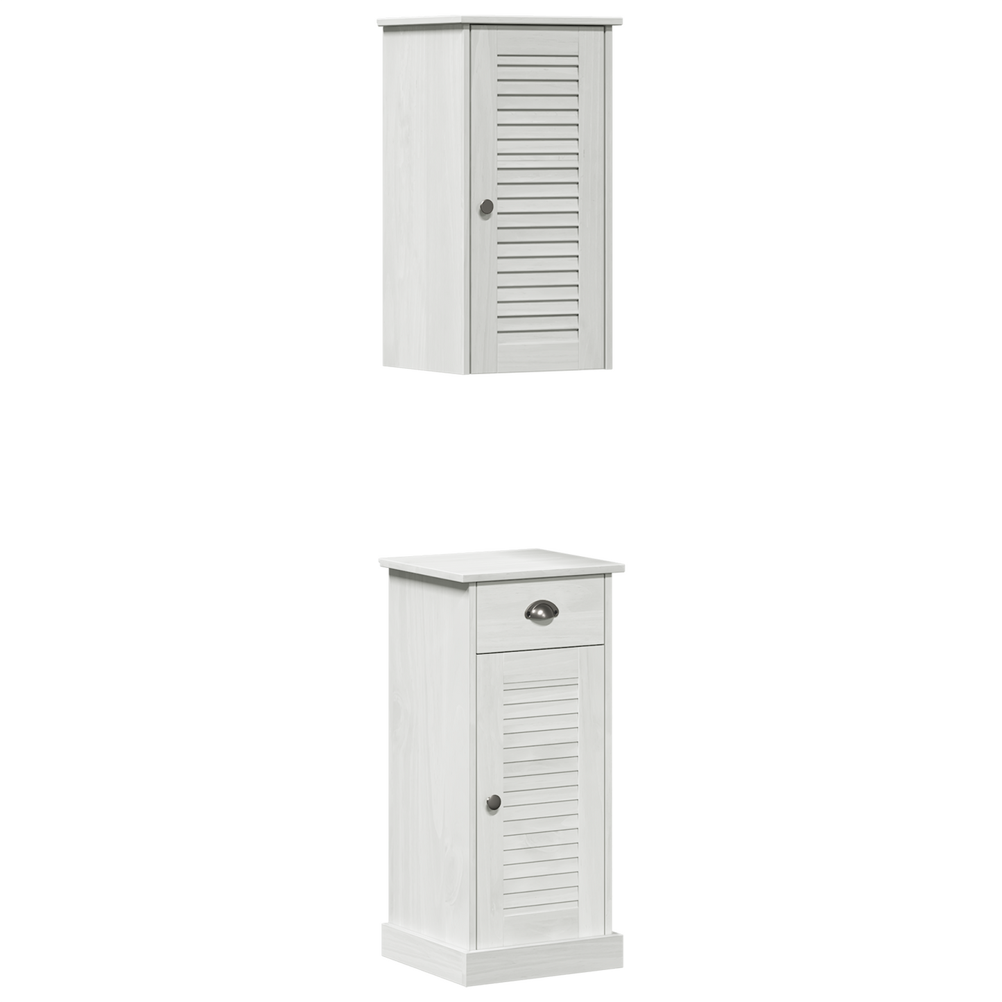 Baderomsinnredningssett 2 pcs Brun og hvit 37 x 34 x 80 cm