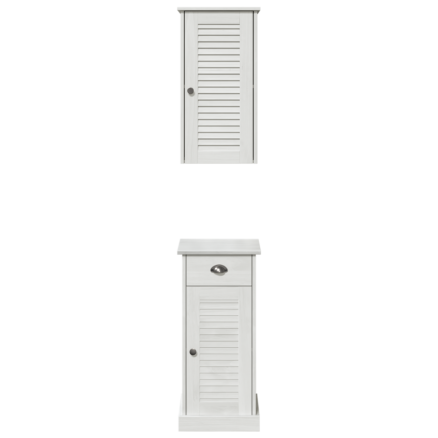 Baderomsinnredningssett 2 pcs Brun og hvit 37 x 34 x 80 cm
