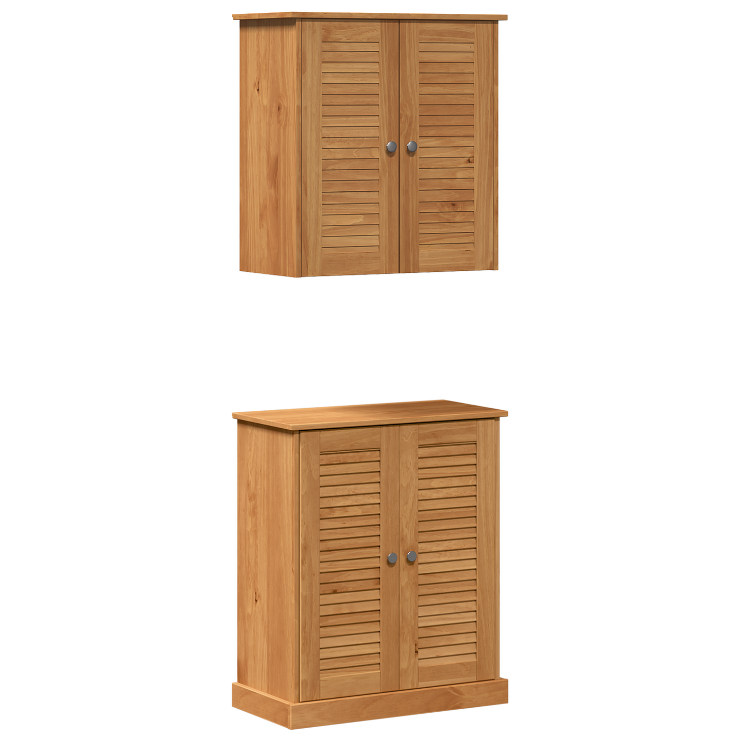 Baderomsinnredningssett med hylle 2 pcs Brun 67,5 x 34 x 80 cm