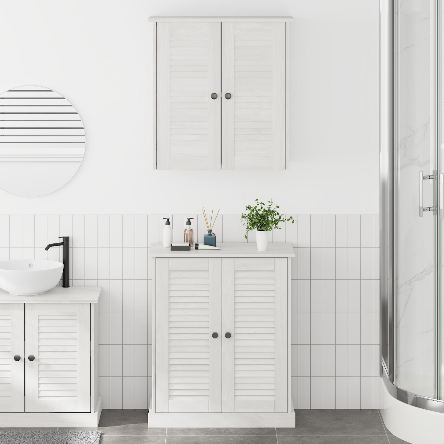 Baderomsinnredningssett med hylle 2 pcs Brun 67,5 x 34 x 80 cm