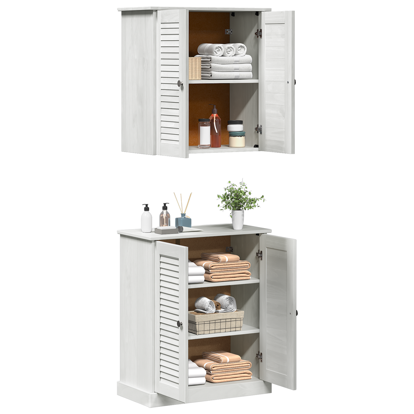 Baderomsinnredningssett med hylle 2 pcs Brun 67,5 x 34 x 80 cm
