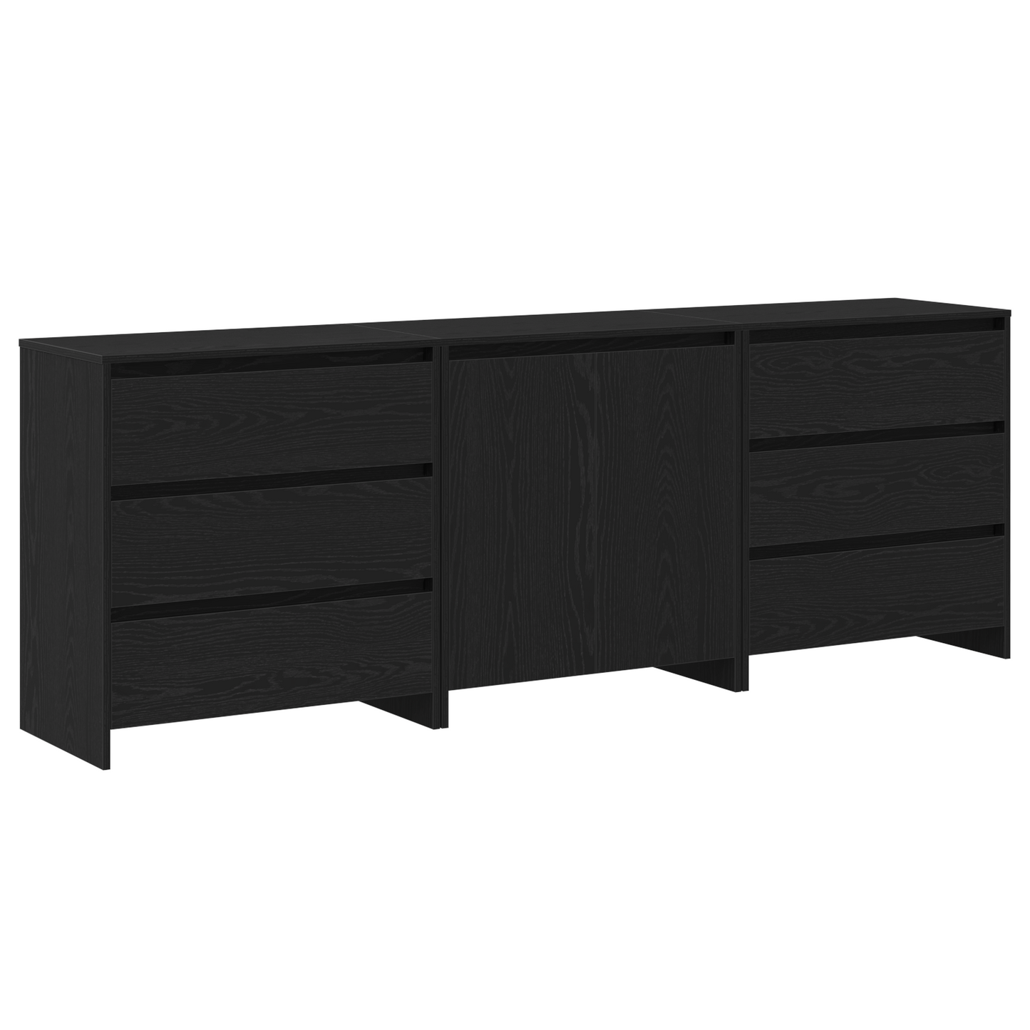 Sidebord Svart 3-delt