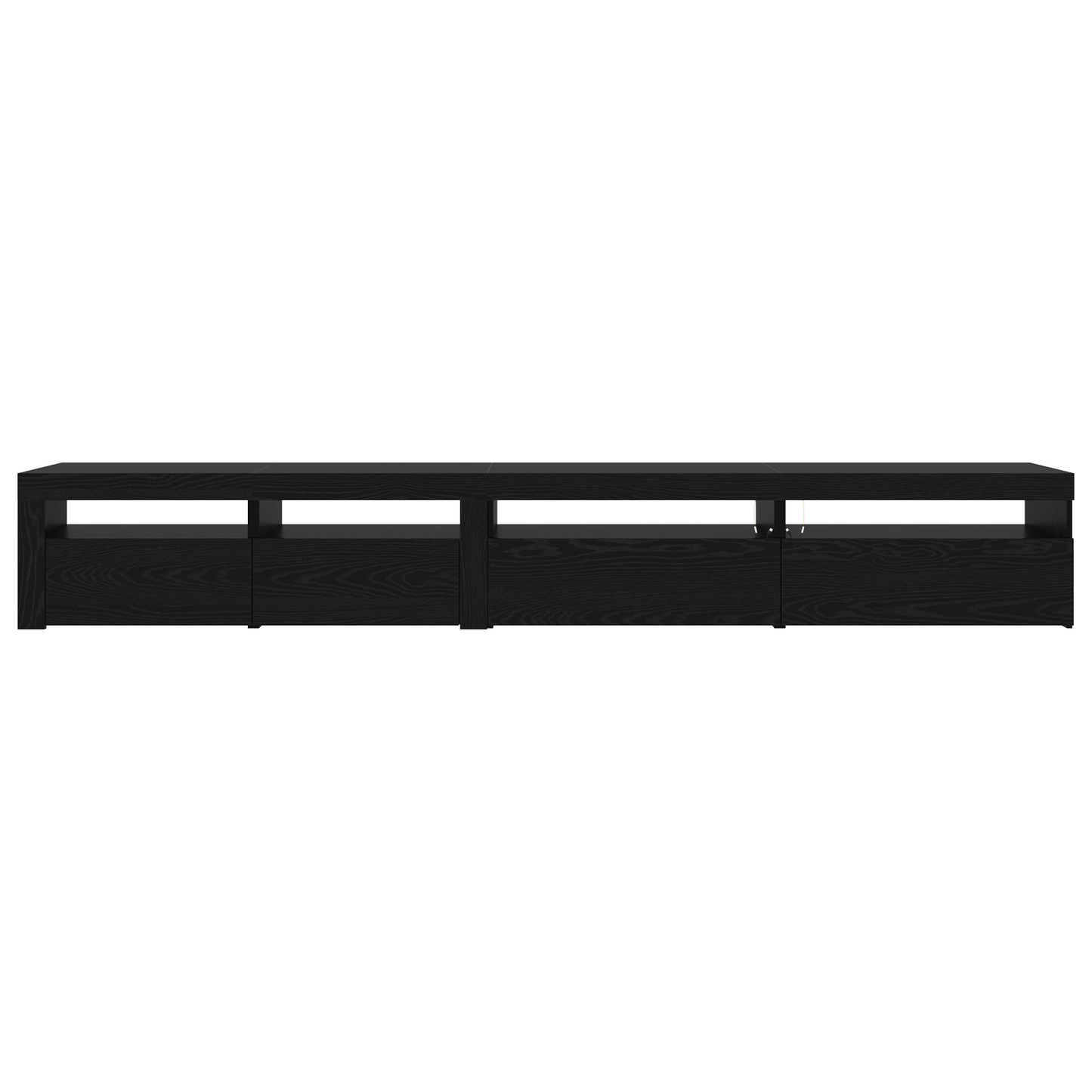 3-delt TV-skapsett med LED-lamper svart eik konstruert tre