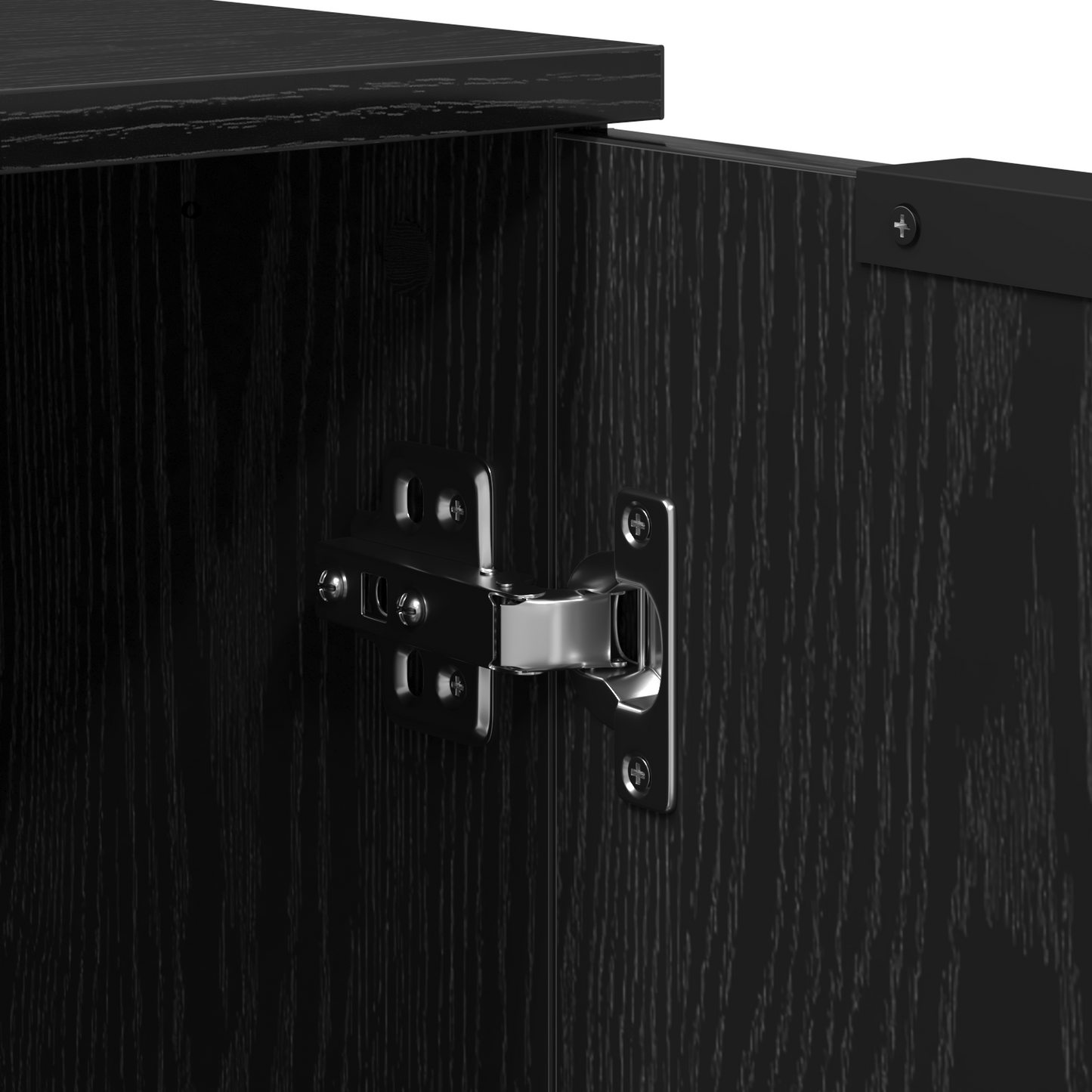 2-delt Sideboard i svart eikefiner