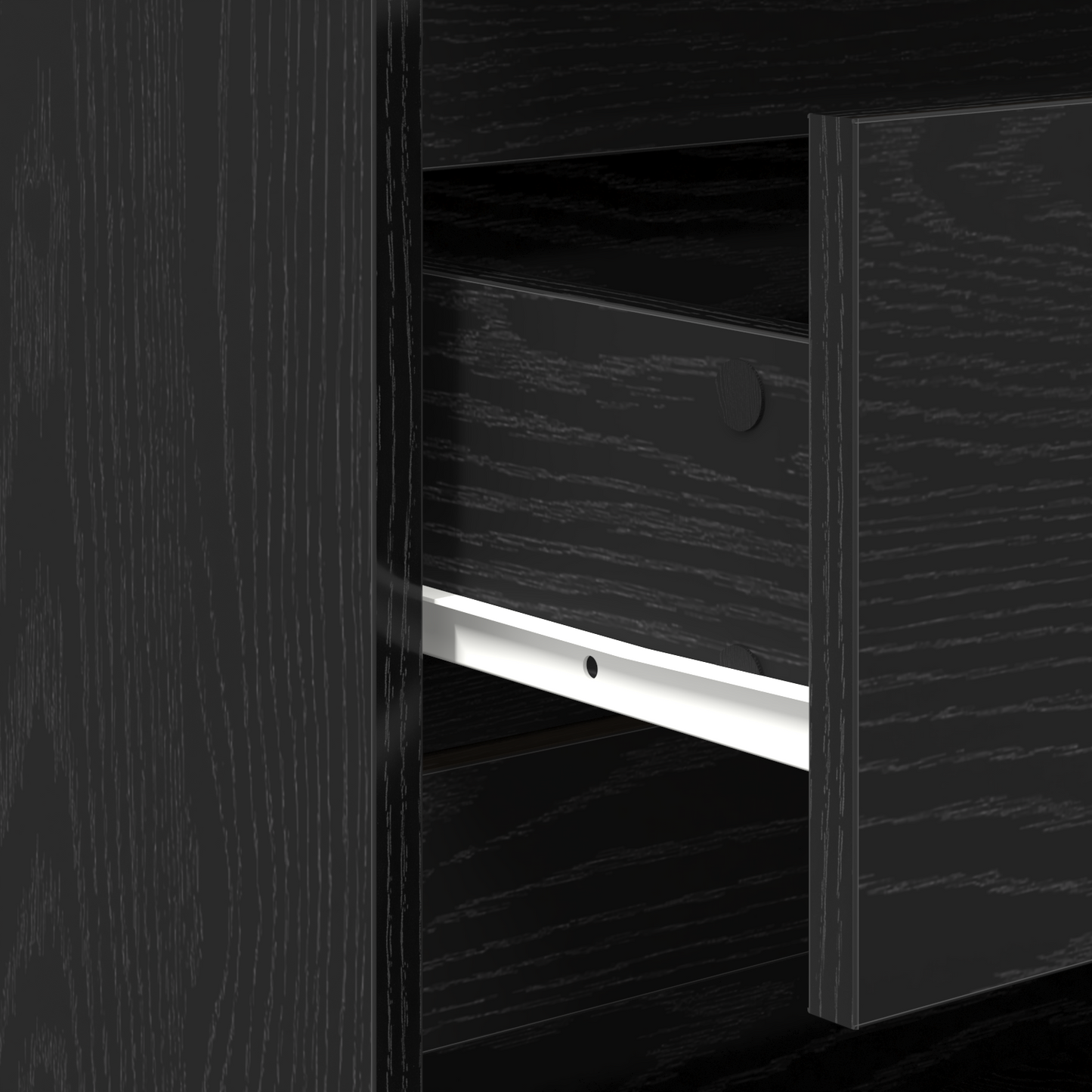 2-delt Sideboard i svart eikefiner