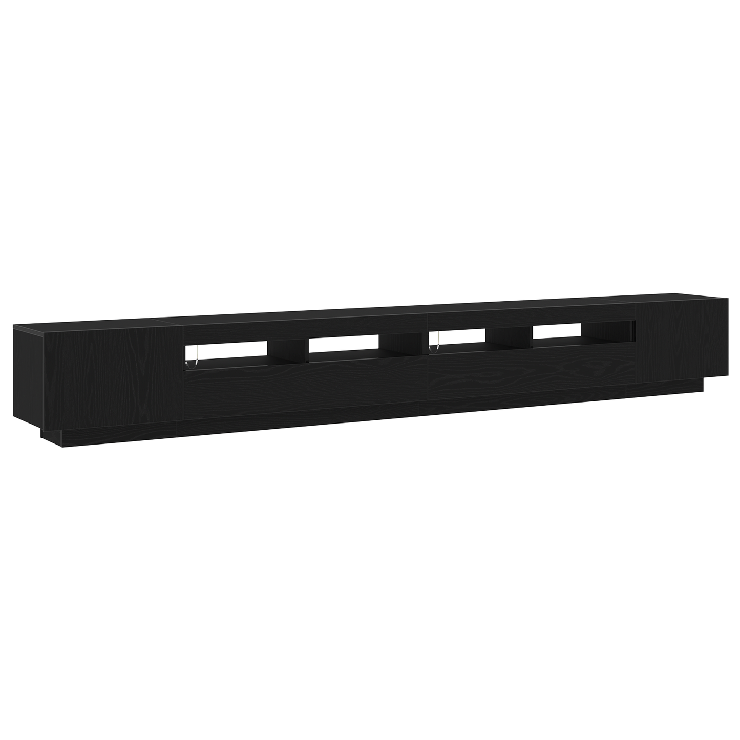 TV-Møbel Svart Eik TV-benk med LED-lamper 300x35x40 cm