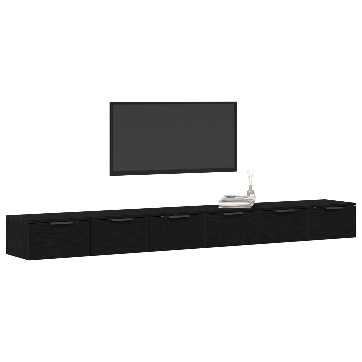 Veggskap Svart Eik 2 stk 102x30x20 cm