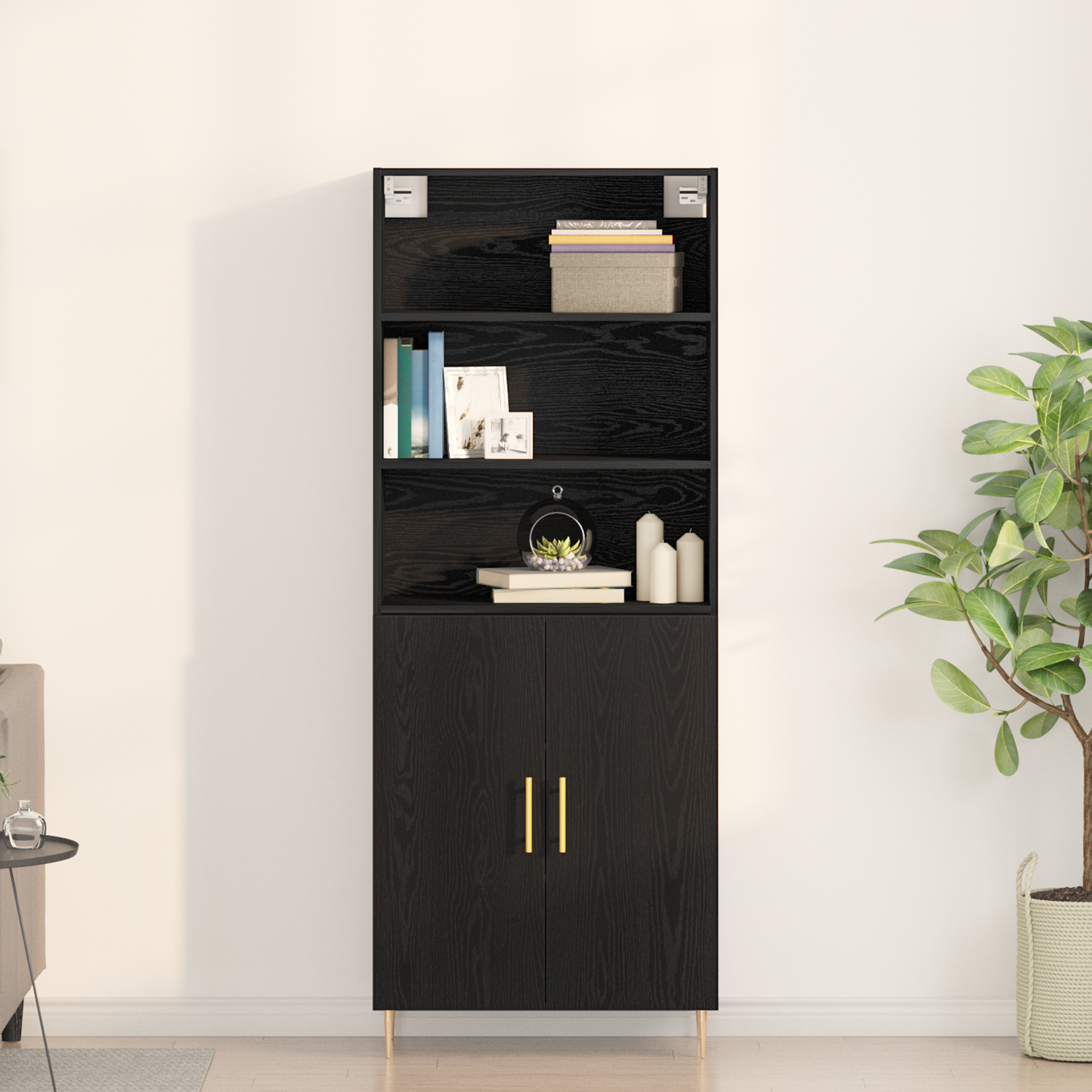 Skap Svart Eik 69,5x34x180 cm