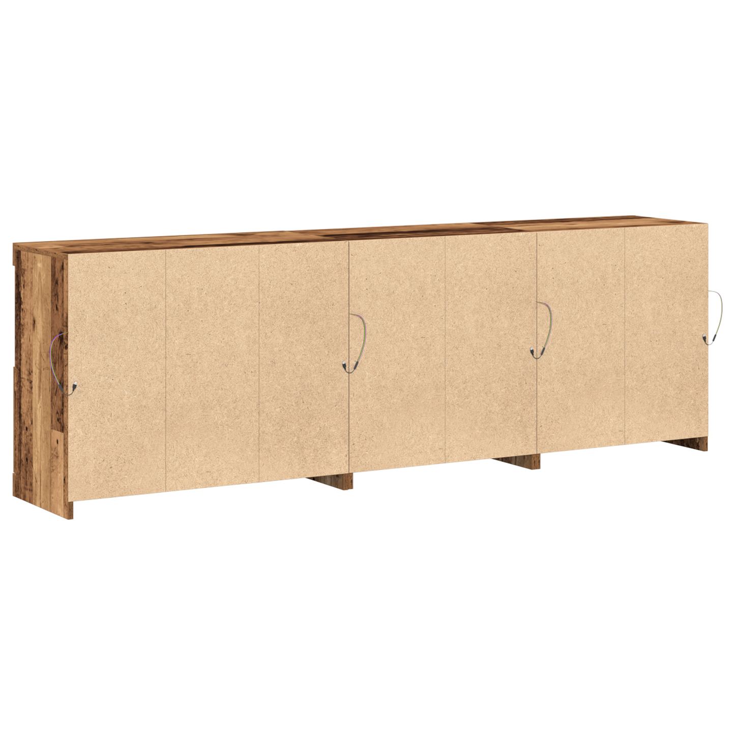 Skap Gammelt Tre med LED-lamper 202x37x67 cm