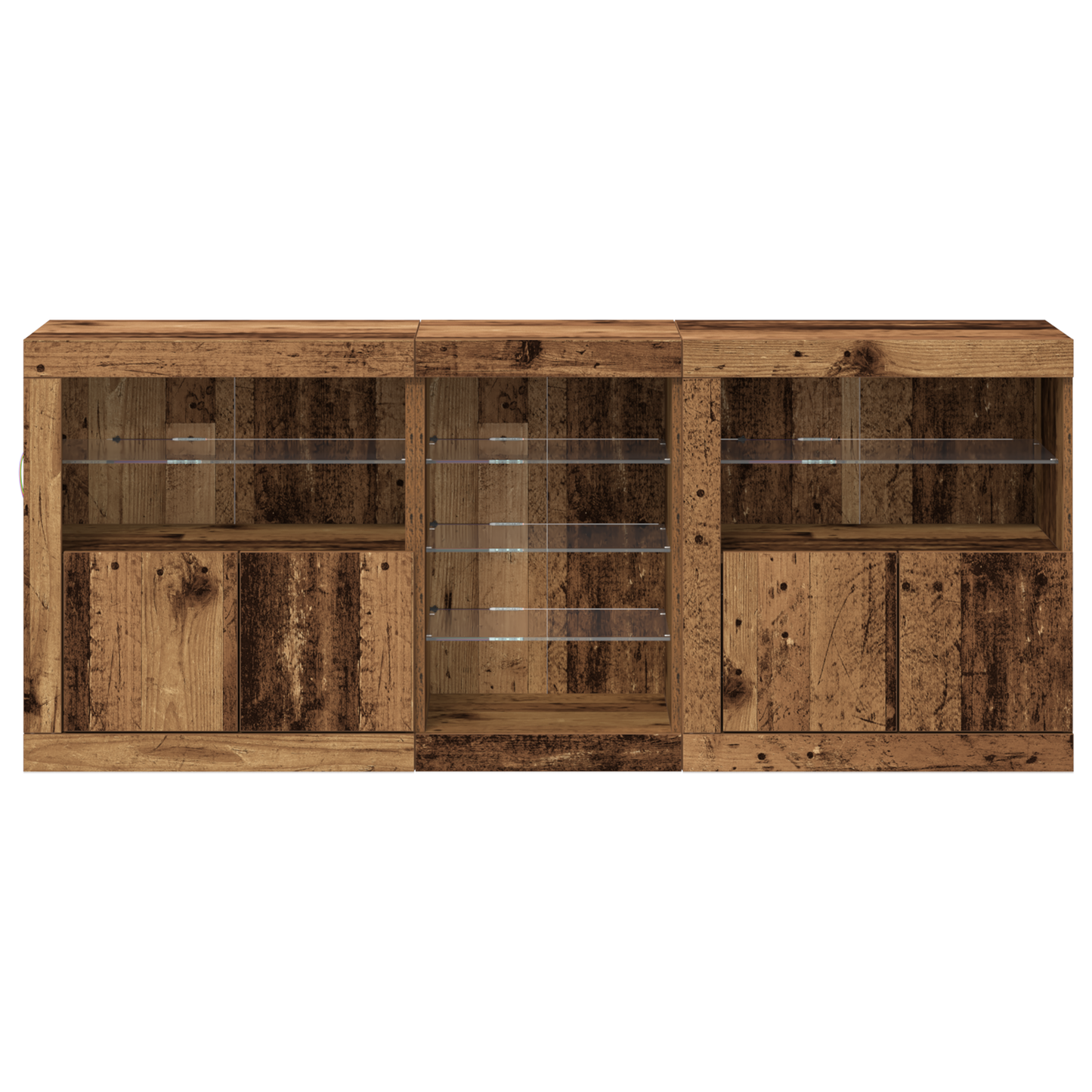 Skjenk Gammelt Tre med LED lys 162x37x67 cm