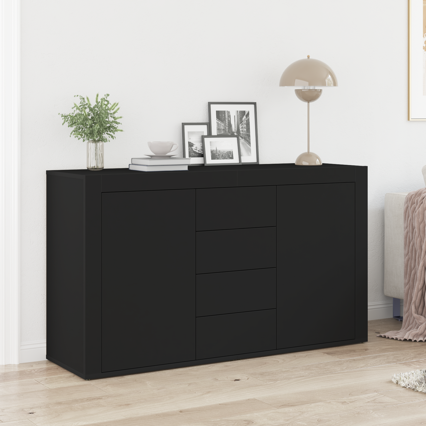 Skjenk Svart 120 x 36 x 69 cm Oppbevaring