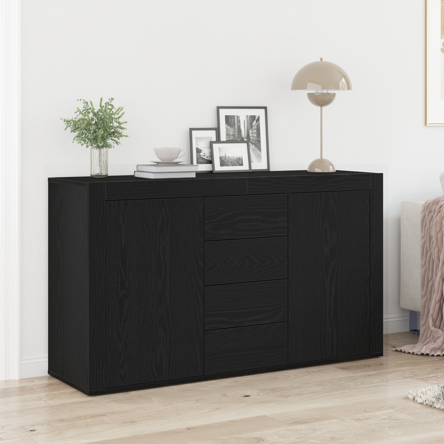 Skjenk Svart Eik 120 x 36 x 69 cm Oppbevaring