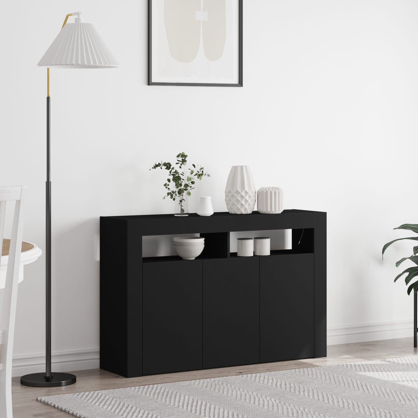 Skjenk Svart 116 x 30 x 75 cm Skjenk