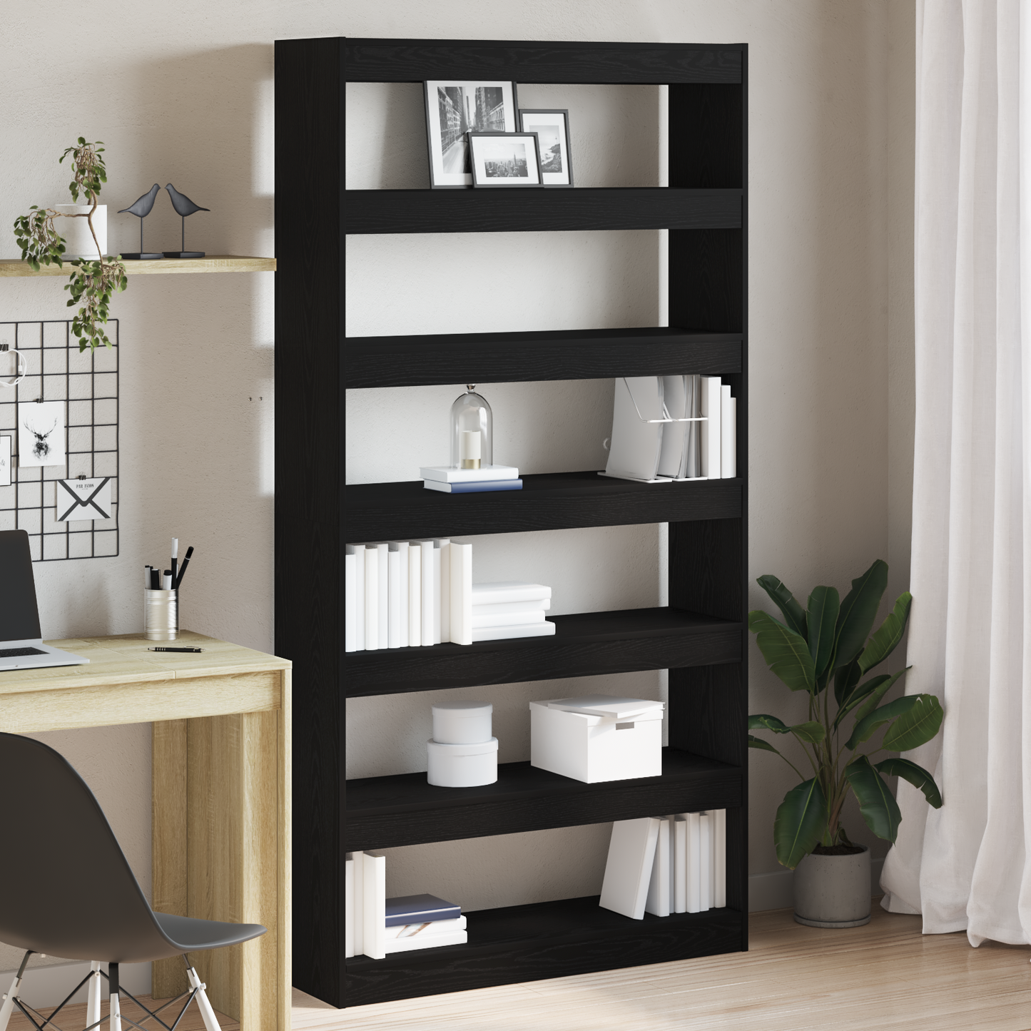 Bokhylle Svart Eik 100 x 30 x 198 cm Hylling