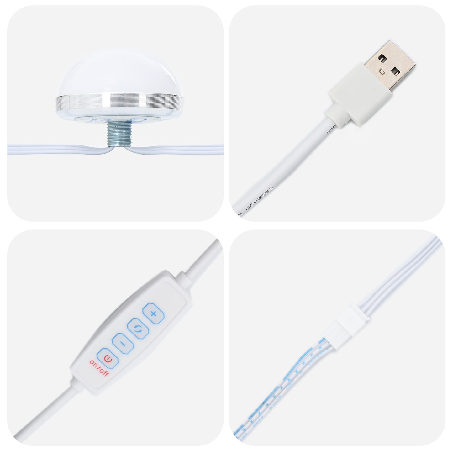 Sminkebord Betonggrå Sett i 2 Deler LED