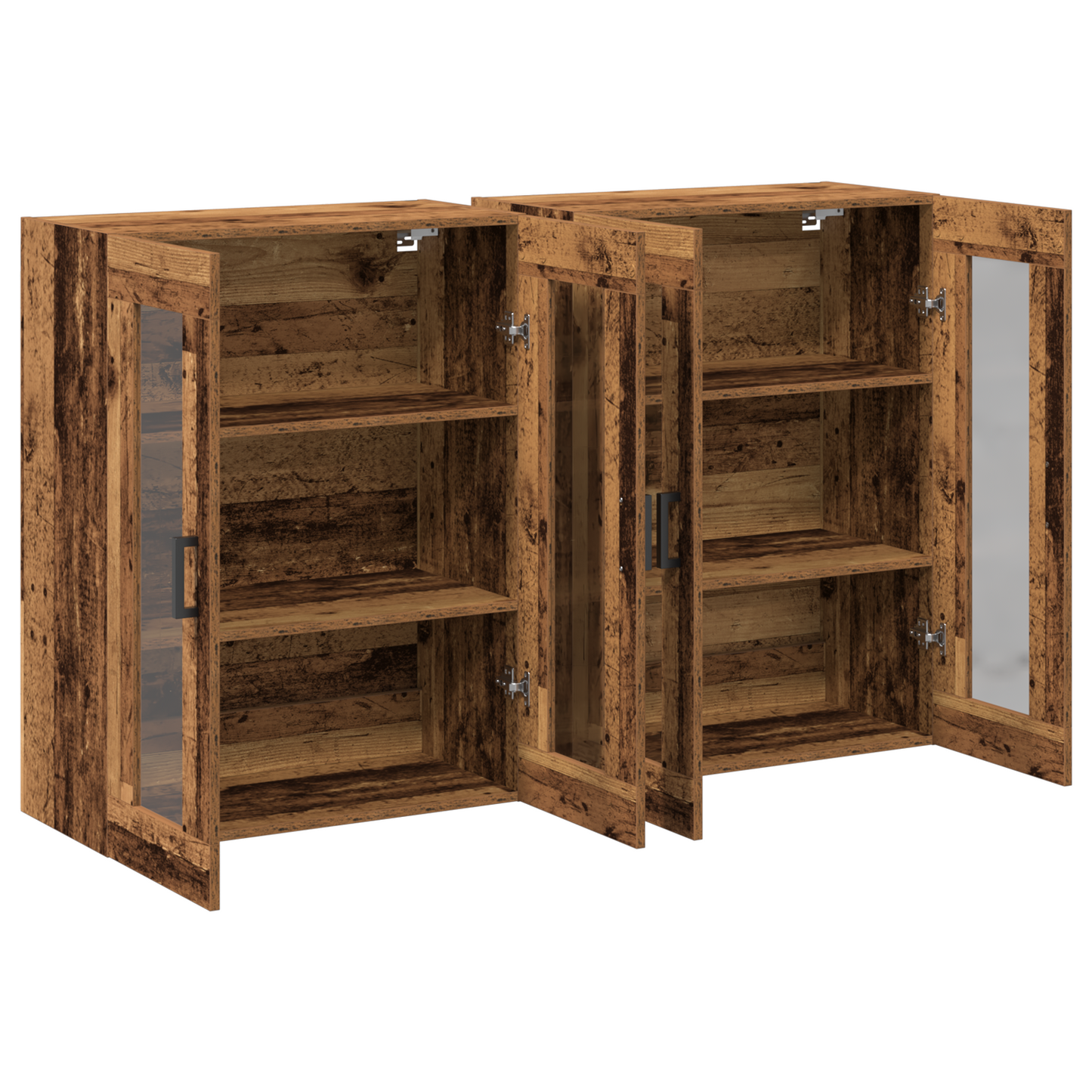 Veggskap Gammelt Tre 2 stk 69,5x34x90 cm