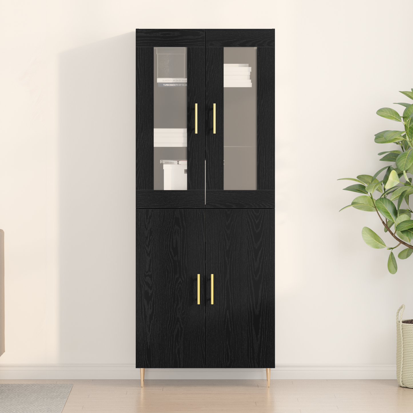 Skap Svart Eik 69.5x34x180 cm