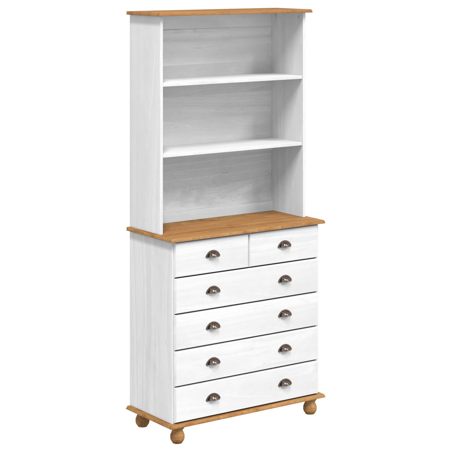 Kommode Hvit “ASKIM” 91x40x199.5 cm Massivt Tre Furu