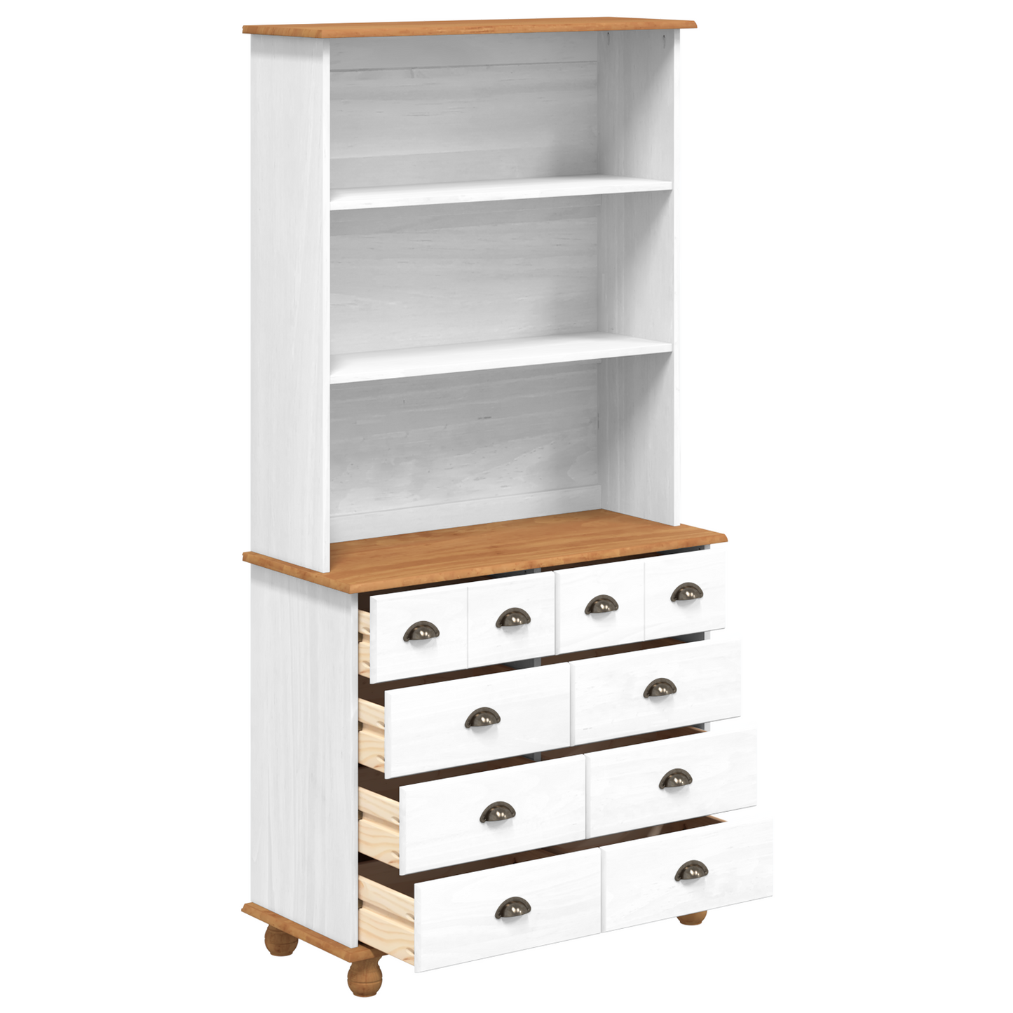 Kommode Hvit “ASKIM” 91x40x183 cm Solid Tre Furu