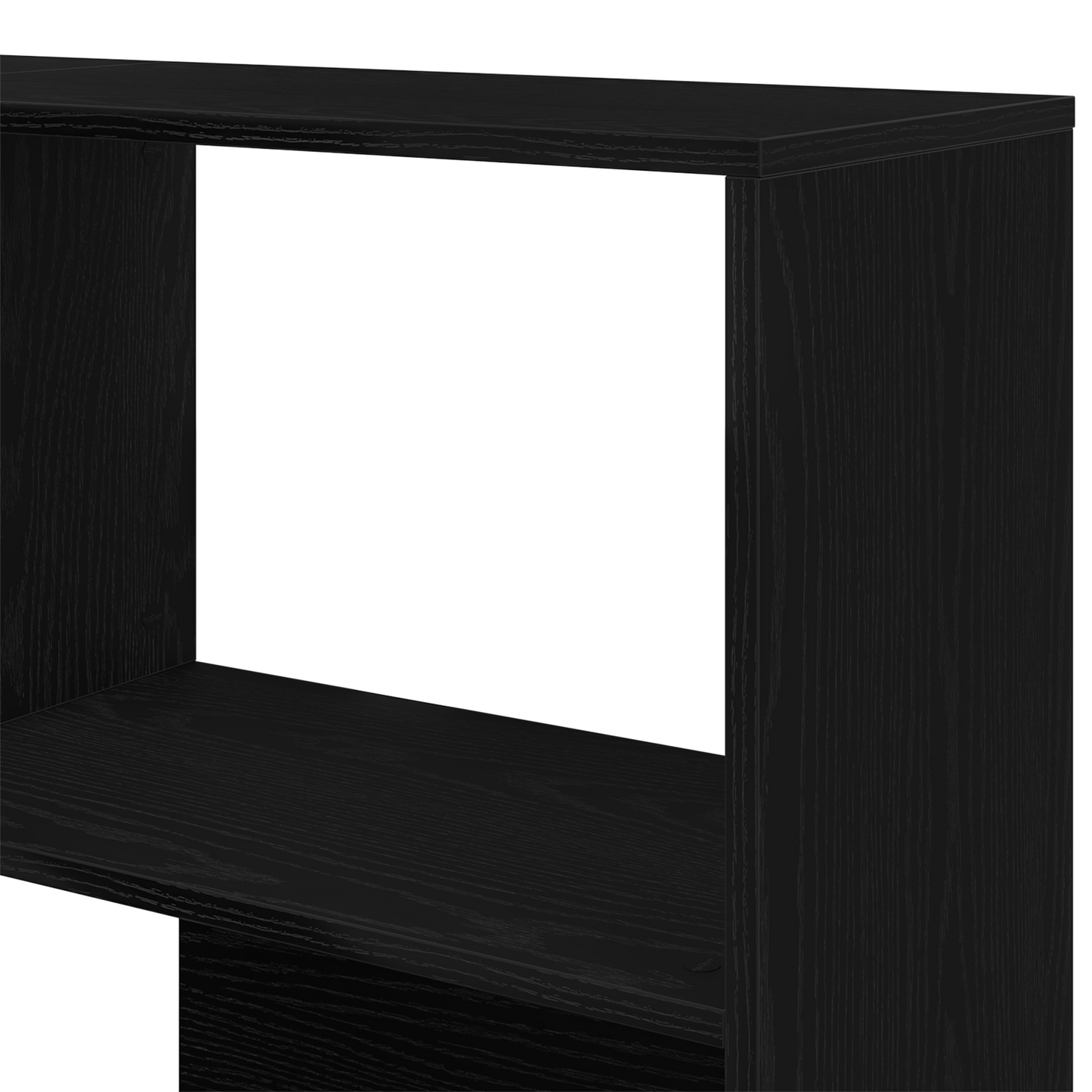 Bokhylle Svart Eik Hjørneskap 140x30x140 cm