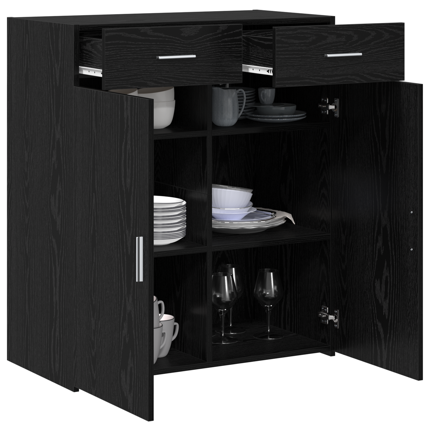 Skap Svart Eik 80x42.5x93.5 cm