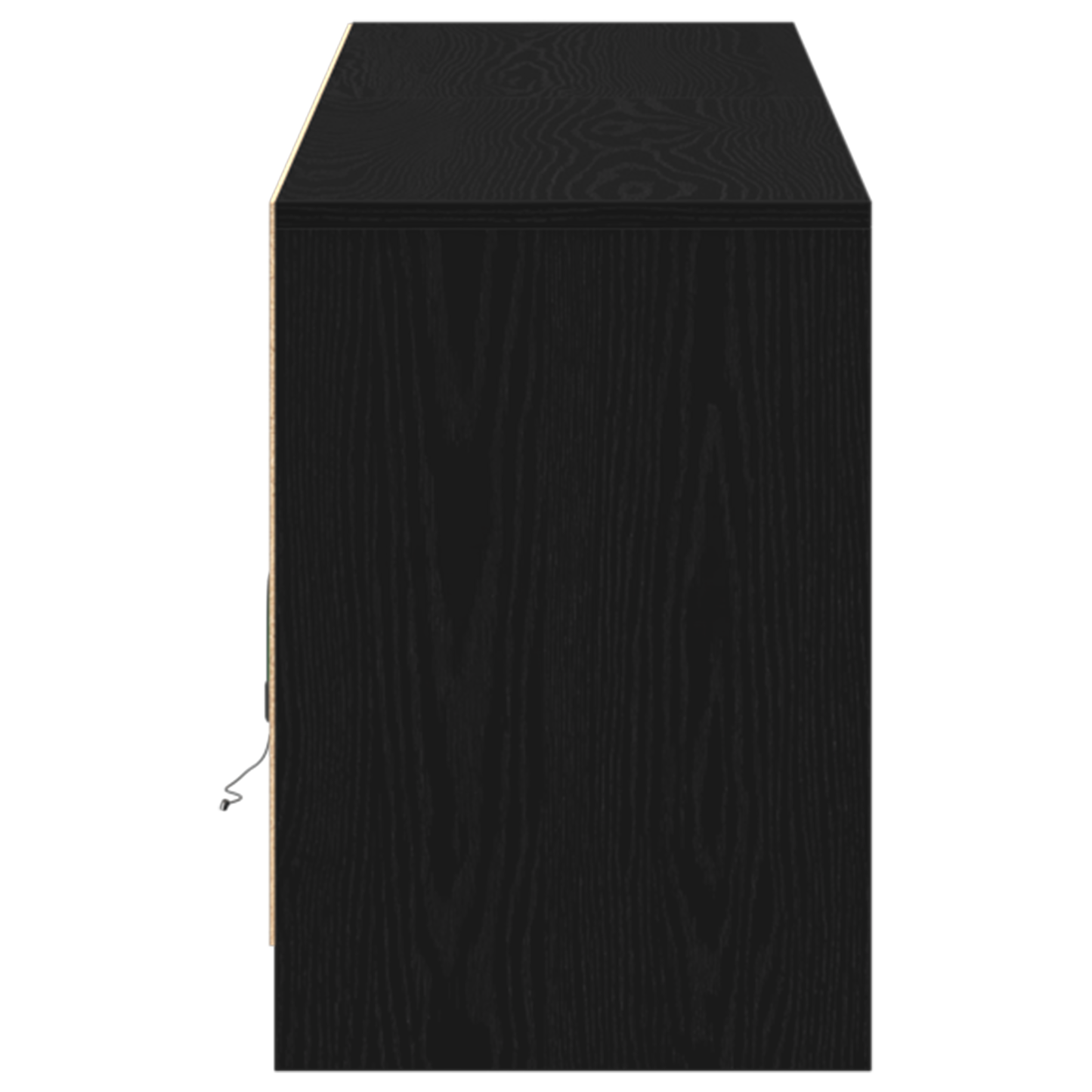 TV-Møbel Svart TV-skap med LED -stripelys med lagring med dør 182 x 34 x 50 cm