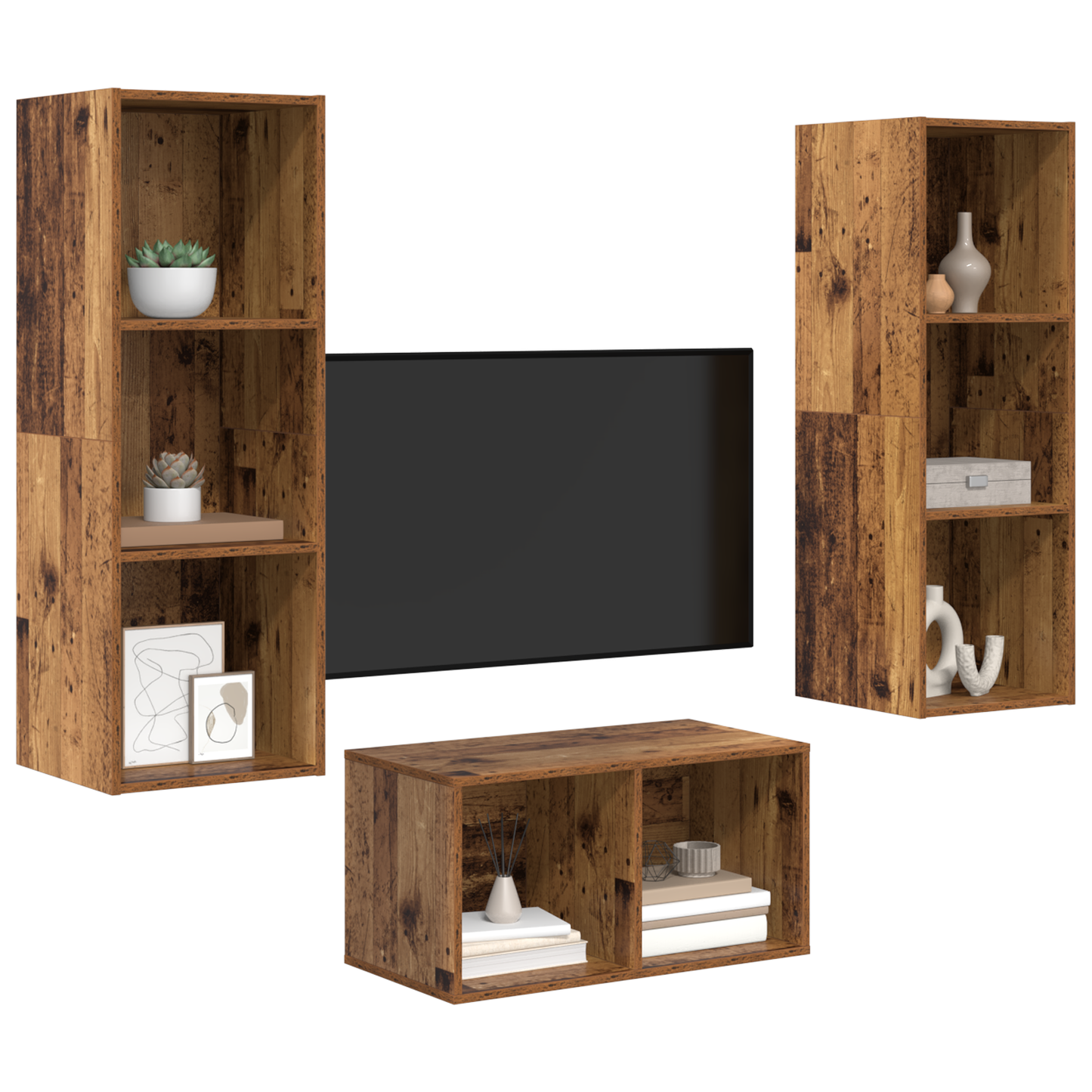 TV-Møbel Gammelt Tre TV-benk sett 37 x 37 x 107 cm