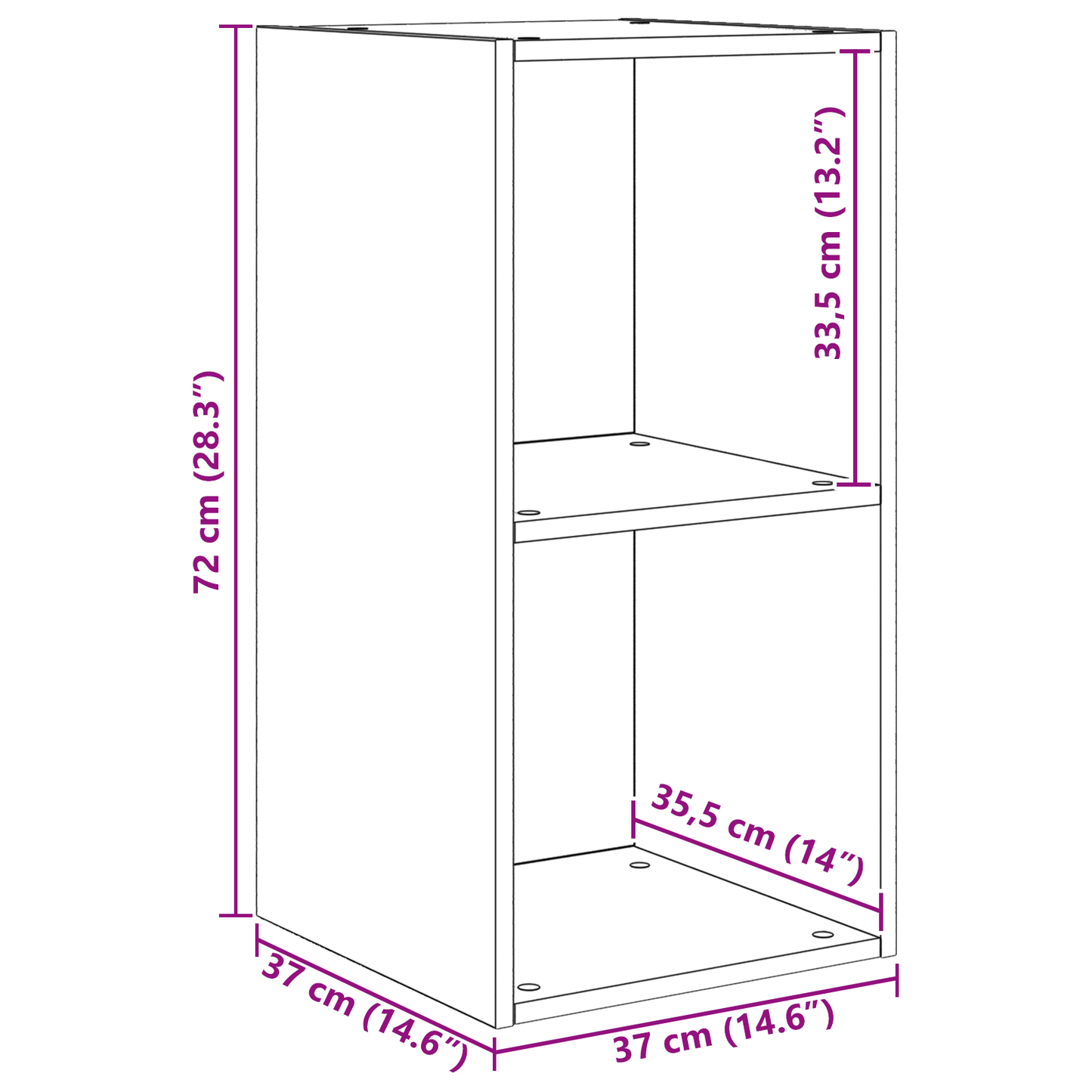 TV-Møbel Svart Eik TV-benk sett 37 x 37 x 107 cm